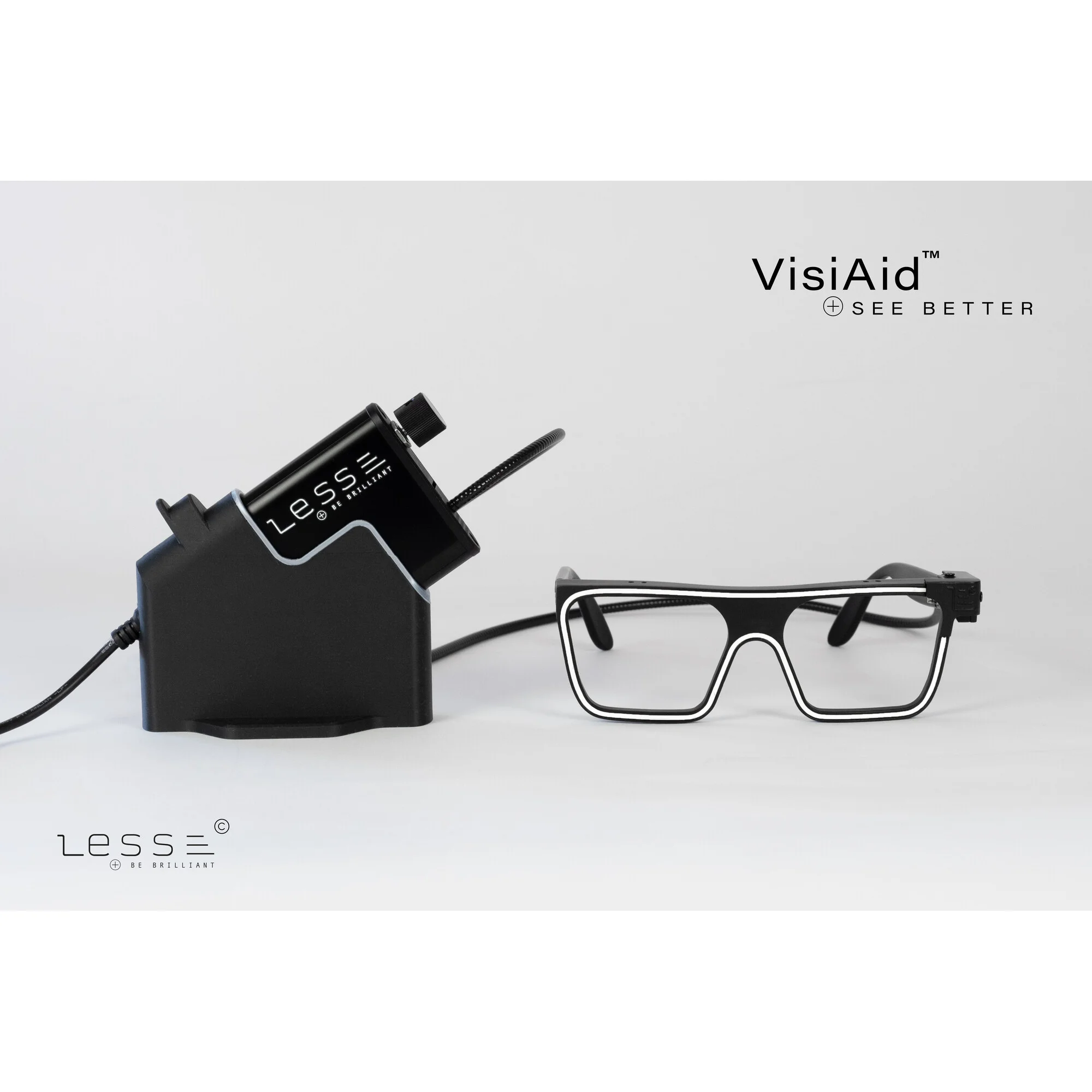 Loupe  VisiAid, Lunettes Lumineuses, Kit Complet, Poste Fixe & Mobile