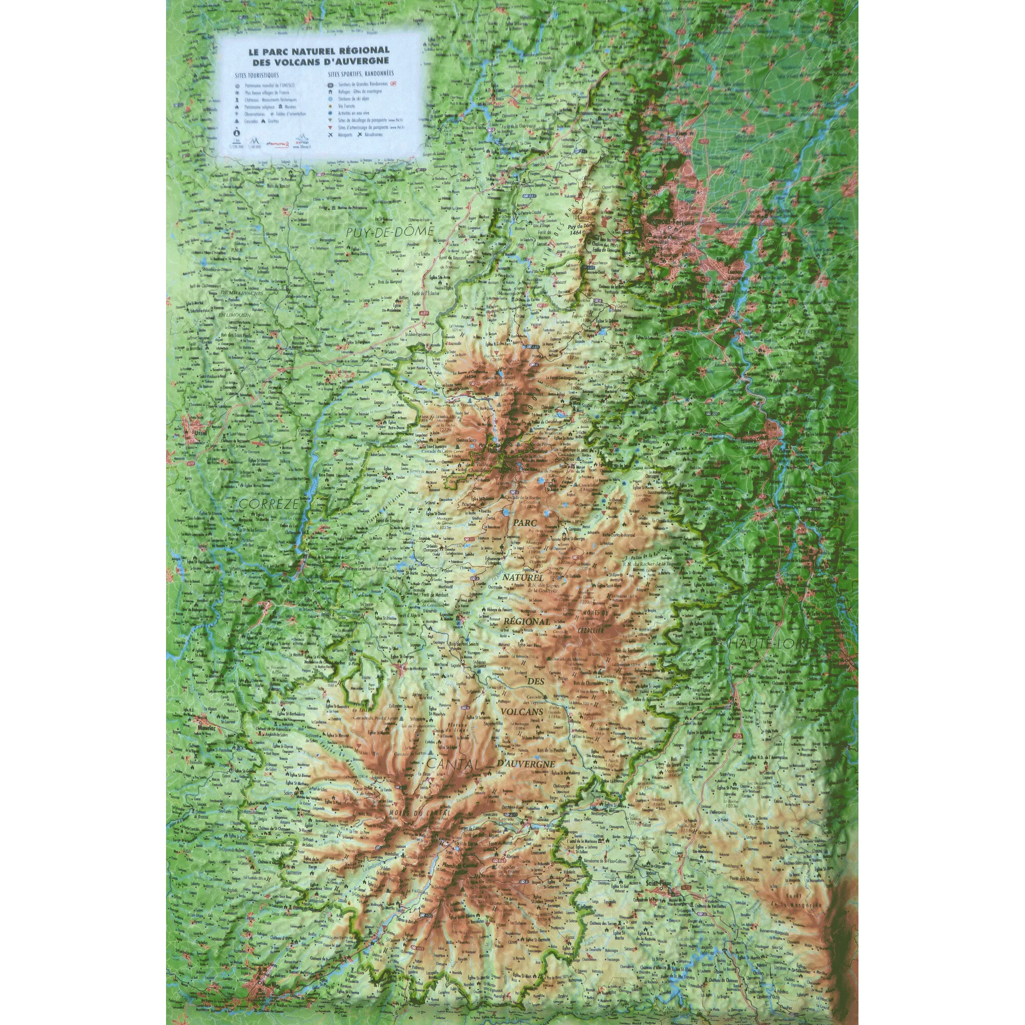 Carte régionale  Le Parc Naturel Régional des Volcans d'Auvergne