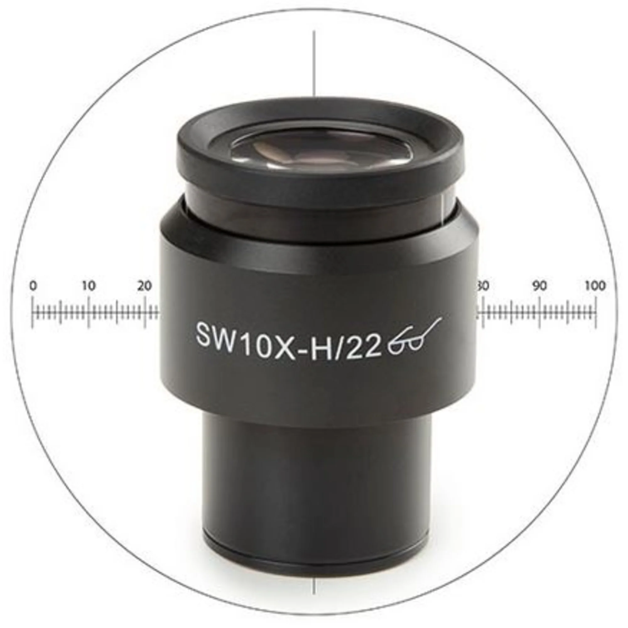 Oculaire 10x/22 mm, micromètre, réticule, Ø 30 mm, DX.6210-CM (Delphi-X)