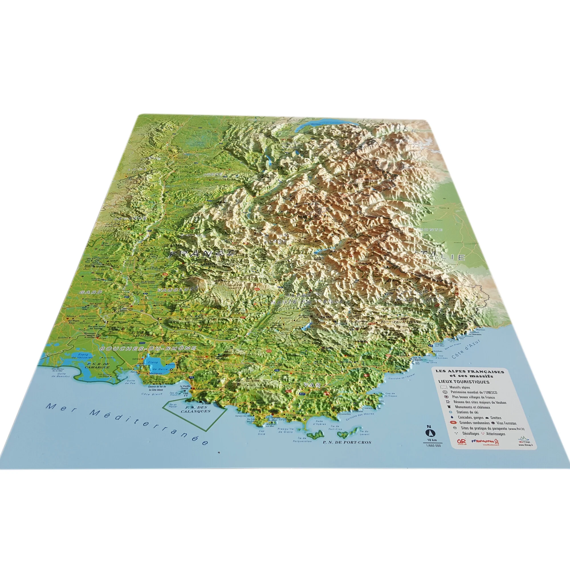 Carte régionale  Les Alpes Françaises et ses massifs alpins