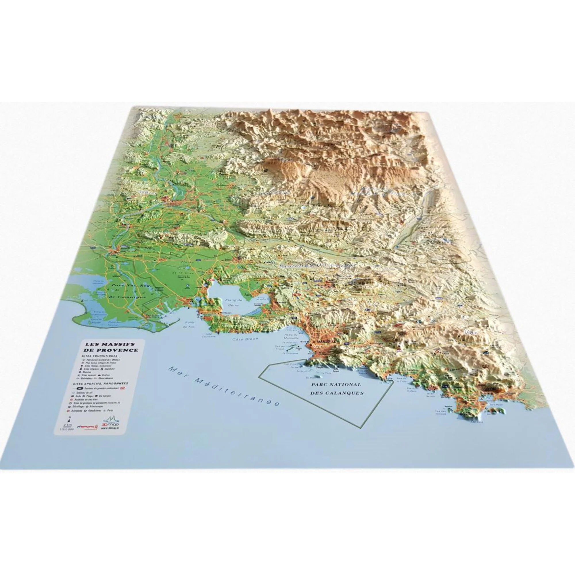 Carte régionale  Les Massifs de Provence