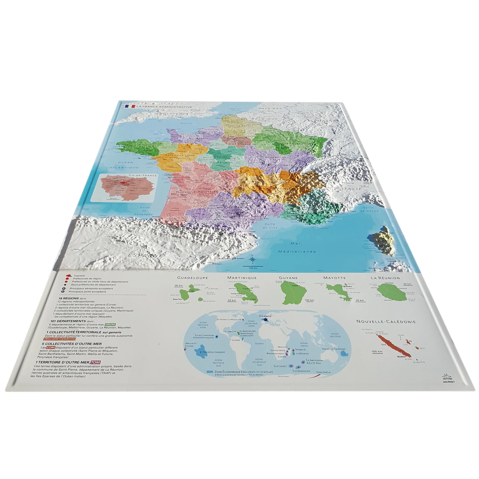 Carte géographique  La France Administrative