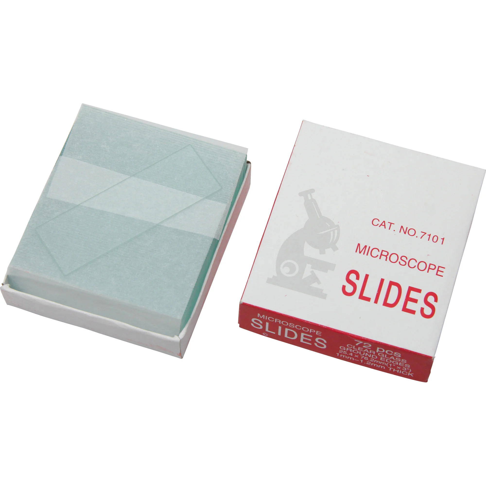 Support lame de microscope 25,5mm x 76,2mm, arêtes polies, 50 pièces