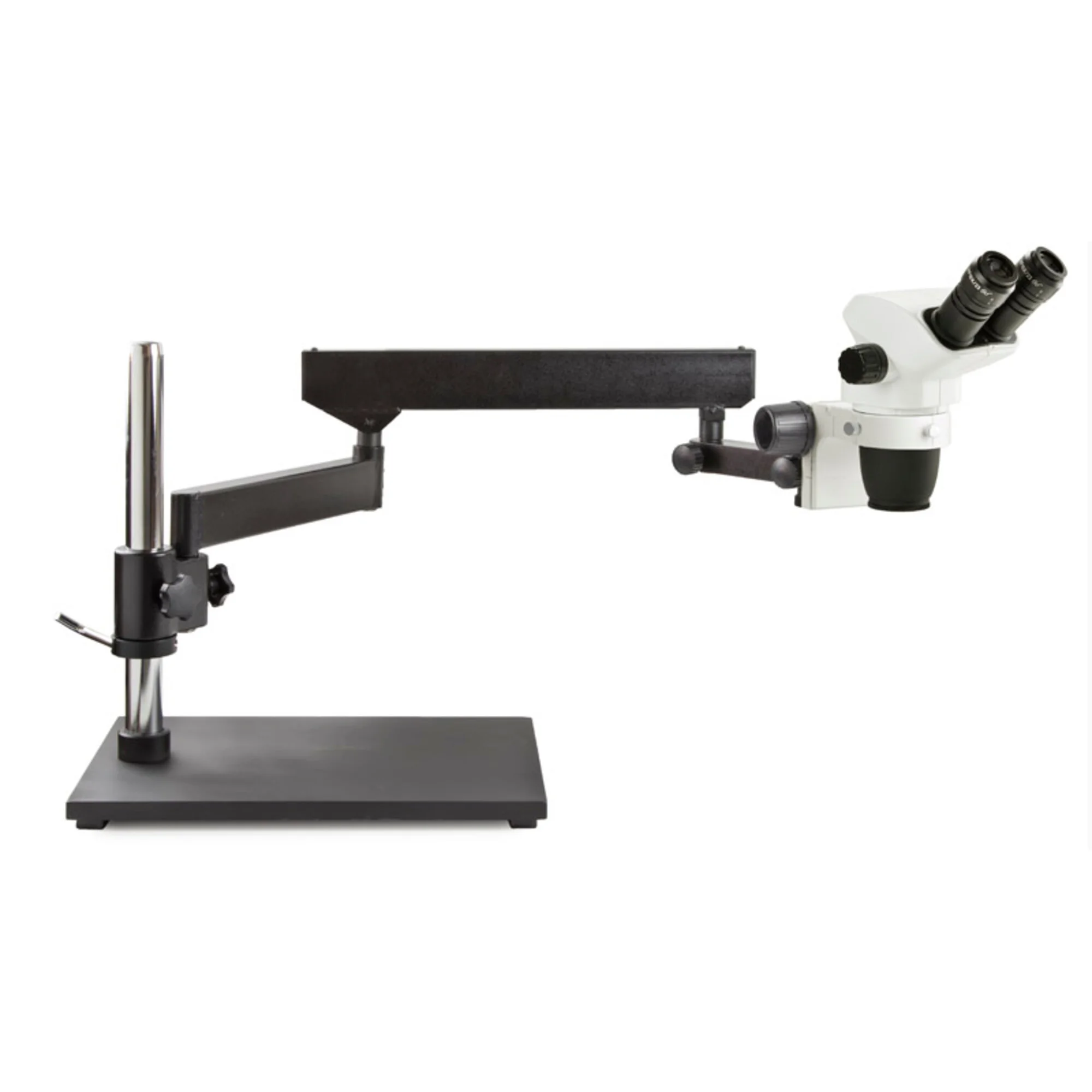 Microscope stéréo zoom  NZ.1702-AP, 6.5-55x, bras articulé, plaque de base, bino