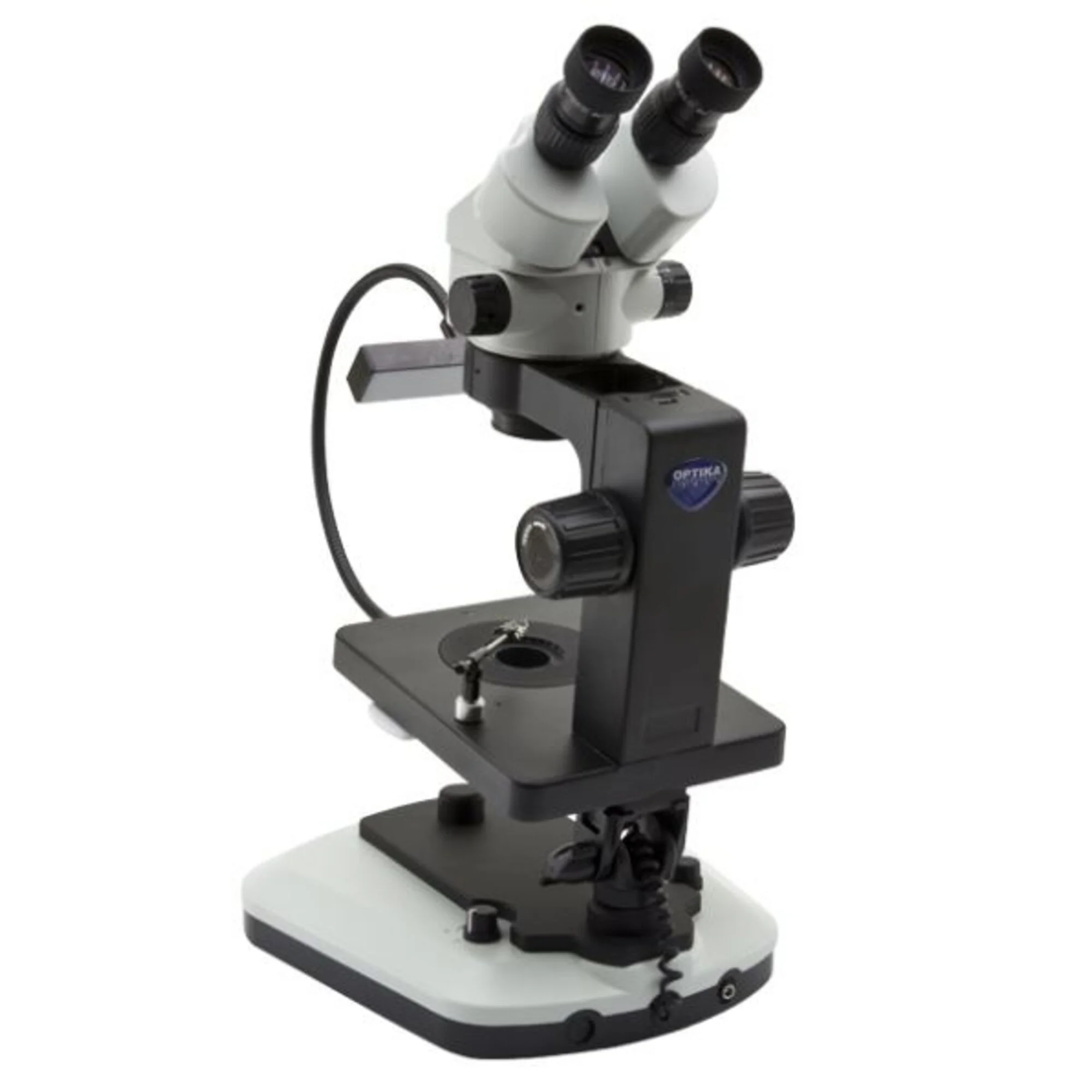 Microscope stéréo zoom  OPTIGEM-10, bino, BF, DF, Greenough, w.d. 100mm, 10x/21mm, 0,7x-4.5x