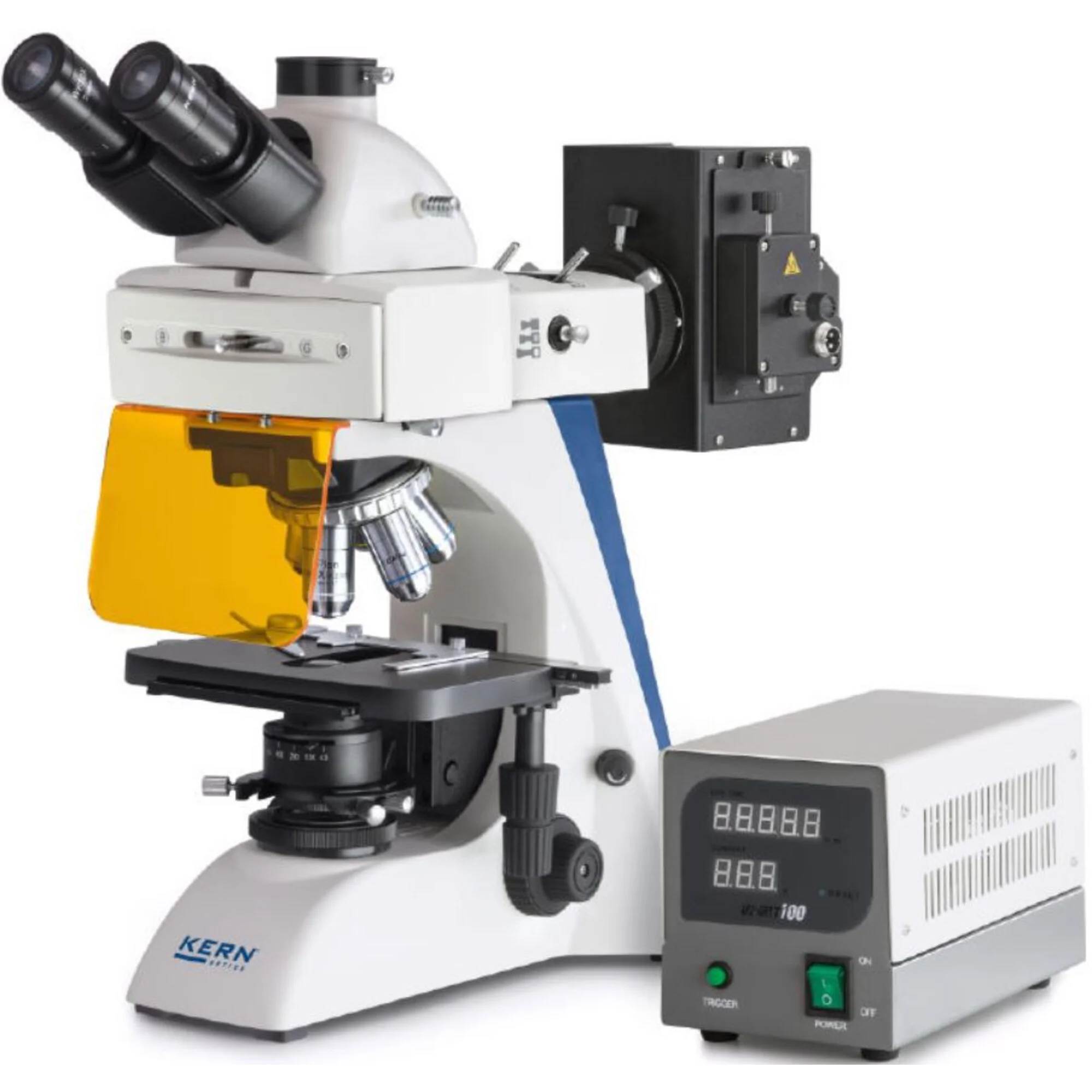 Microscope  Trino Inf Plan 4/10/20/40/100, WF10x20, 100W HBO FL (B/G), OBN 147