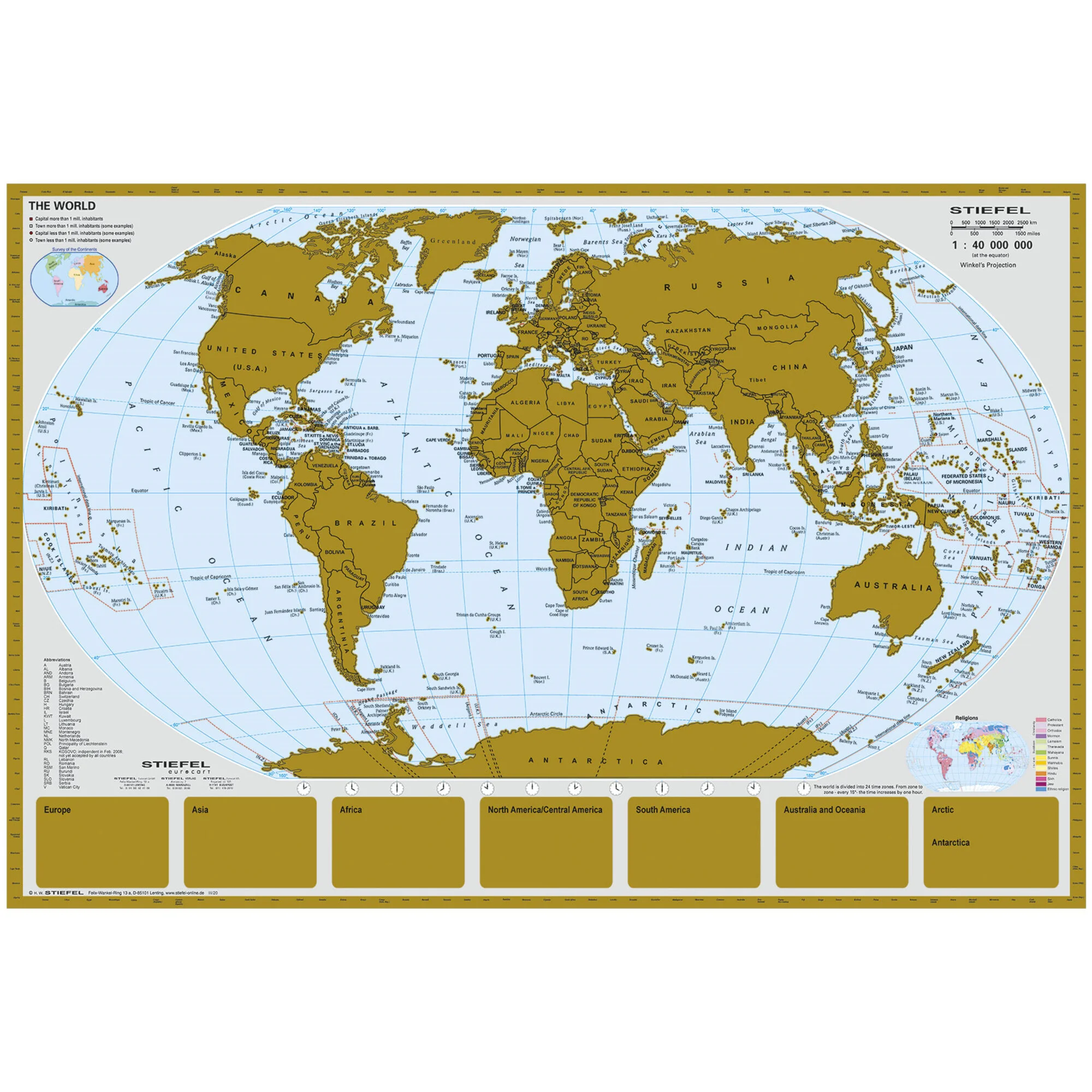 Mappemonde  Carte à gratter (95 x 66 cm)