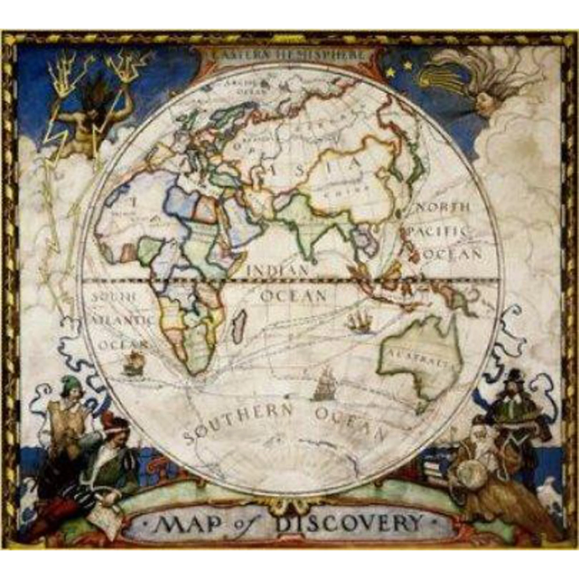 Mappemonde  Carte d'explorateur - hémisphère de l'est