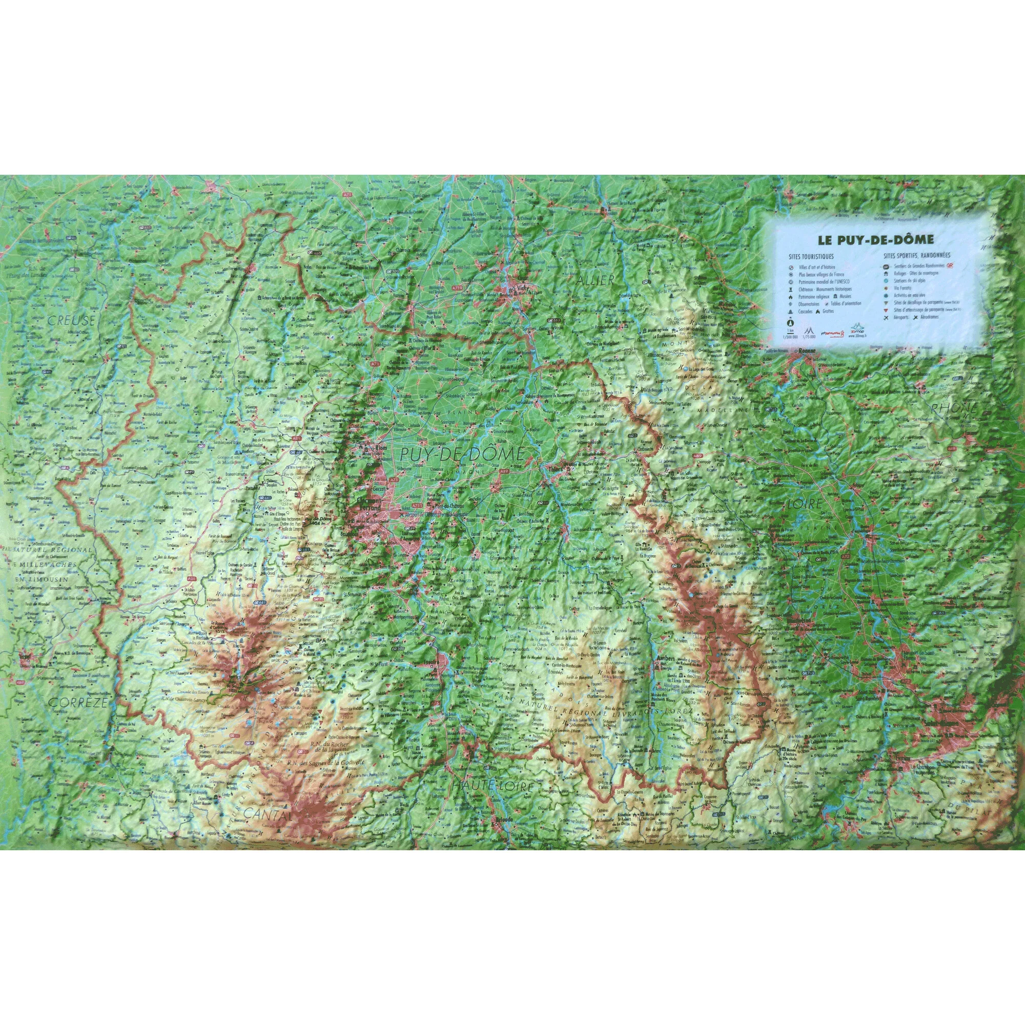 Carte régionale  Le Puy de Dôme
