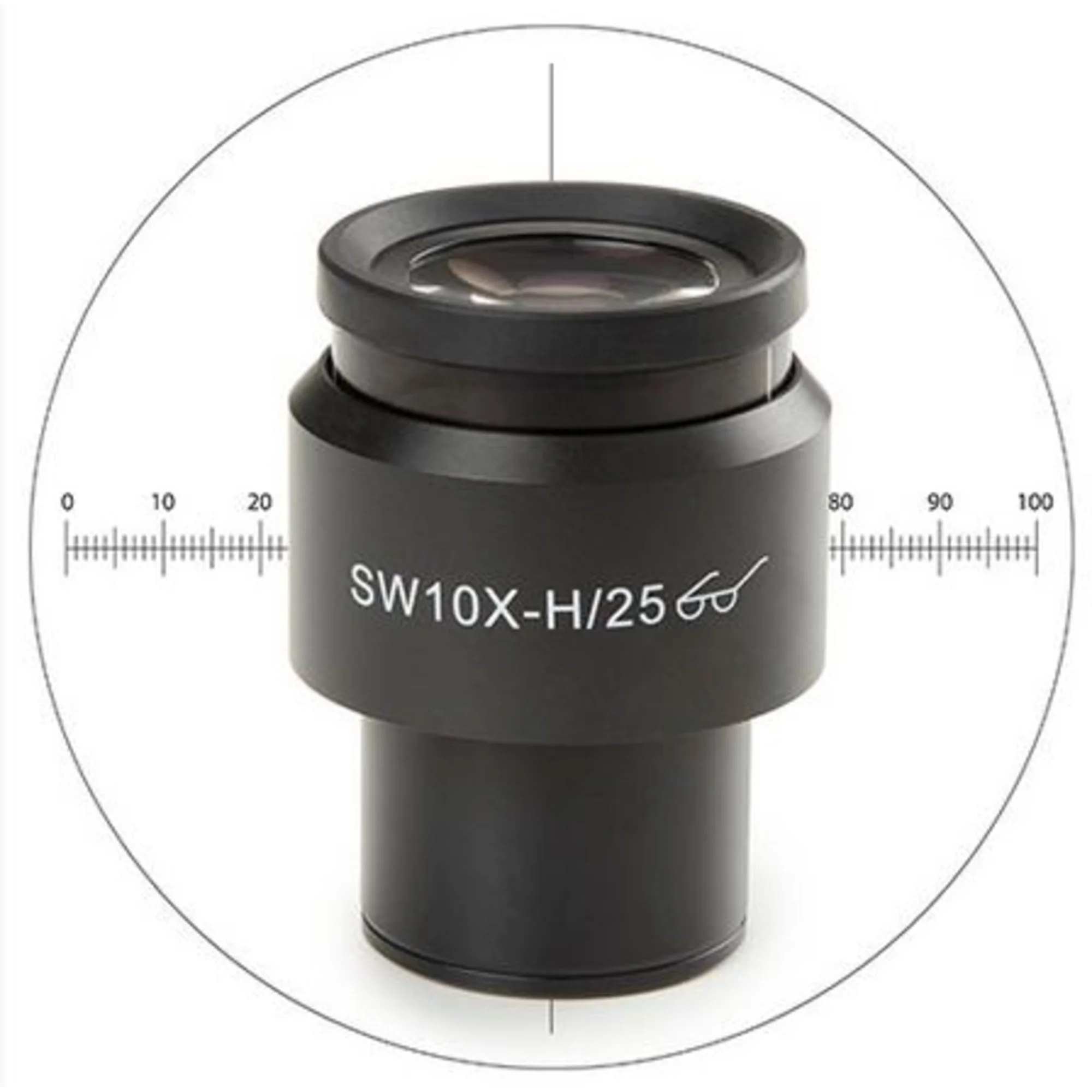 Oculaire 10x/25 mm SWF, micromètre, réticule, Ø 30 mm, DX.6010-CM (Delphi-X)