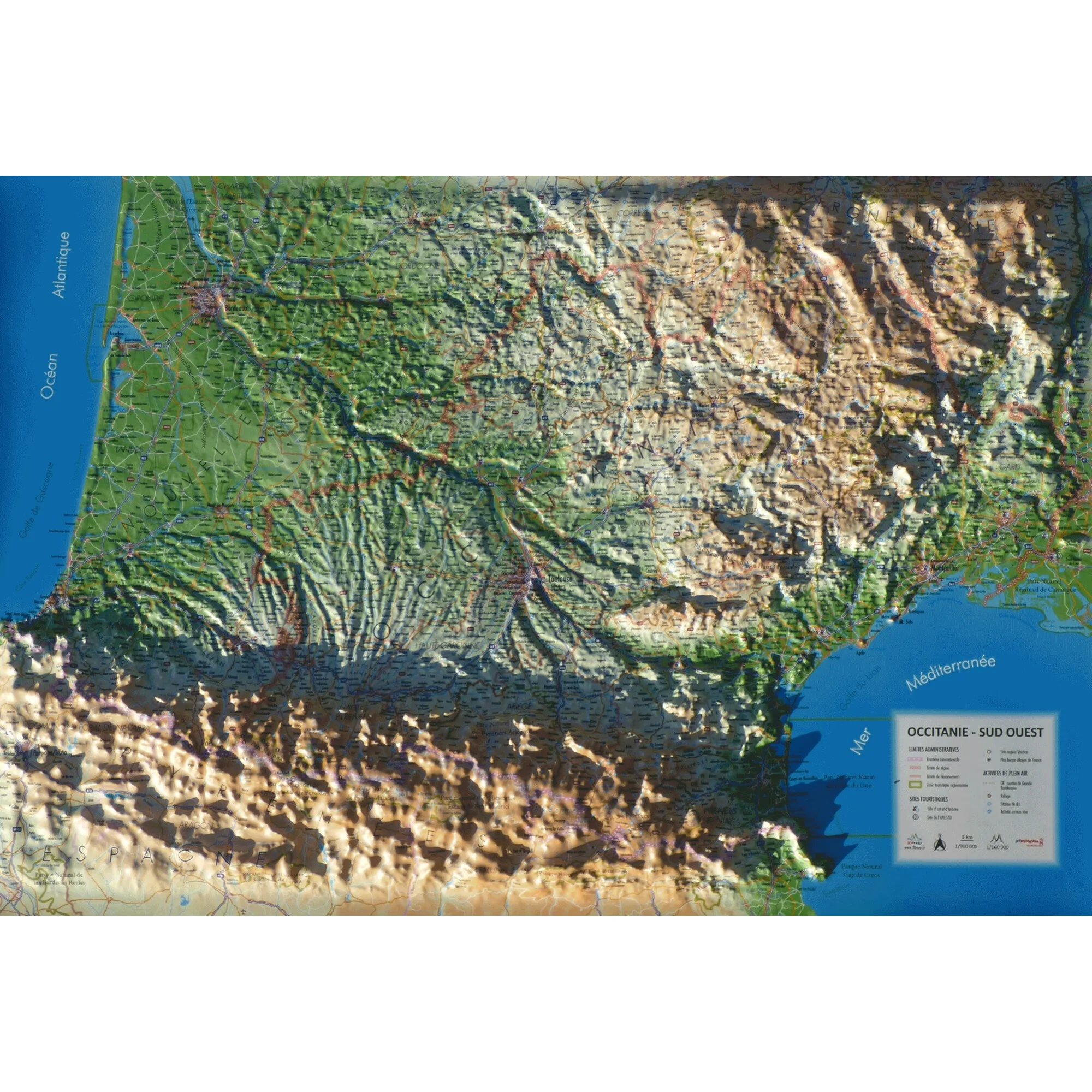 Carte régionale  Occitanie - Sud Ouest