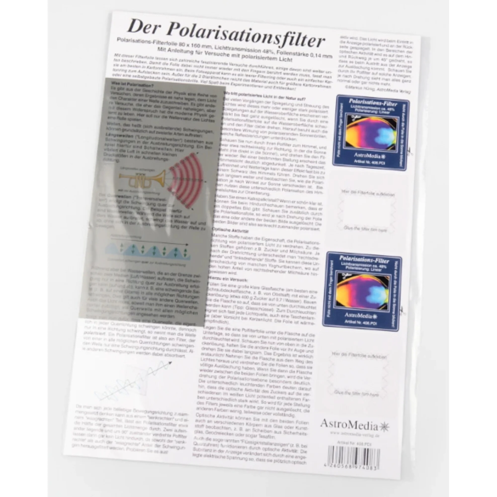Kit  Film filtrant de polarisation 8 x 16 cm