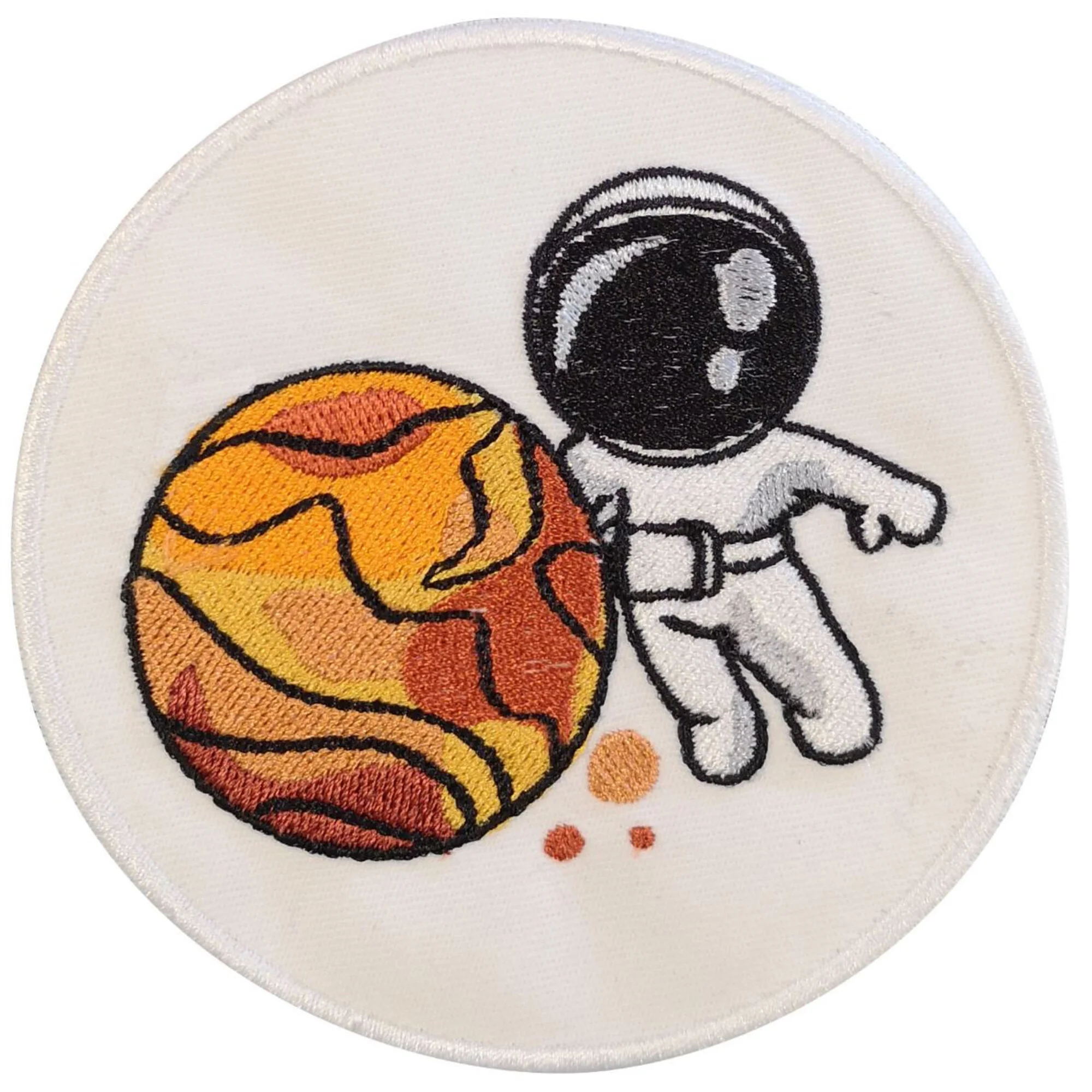 Astronaut behind planet