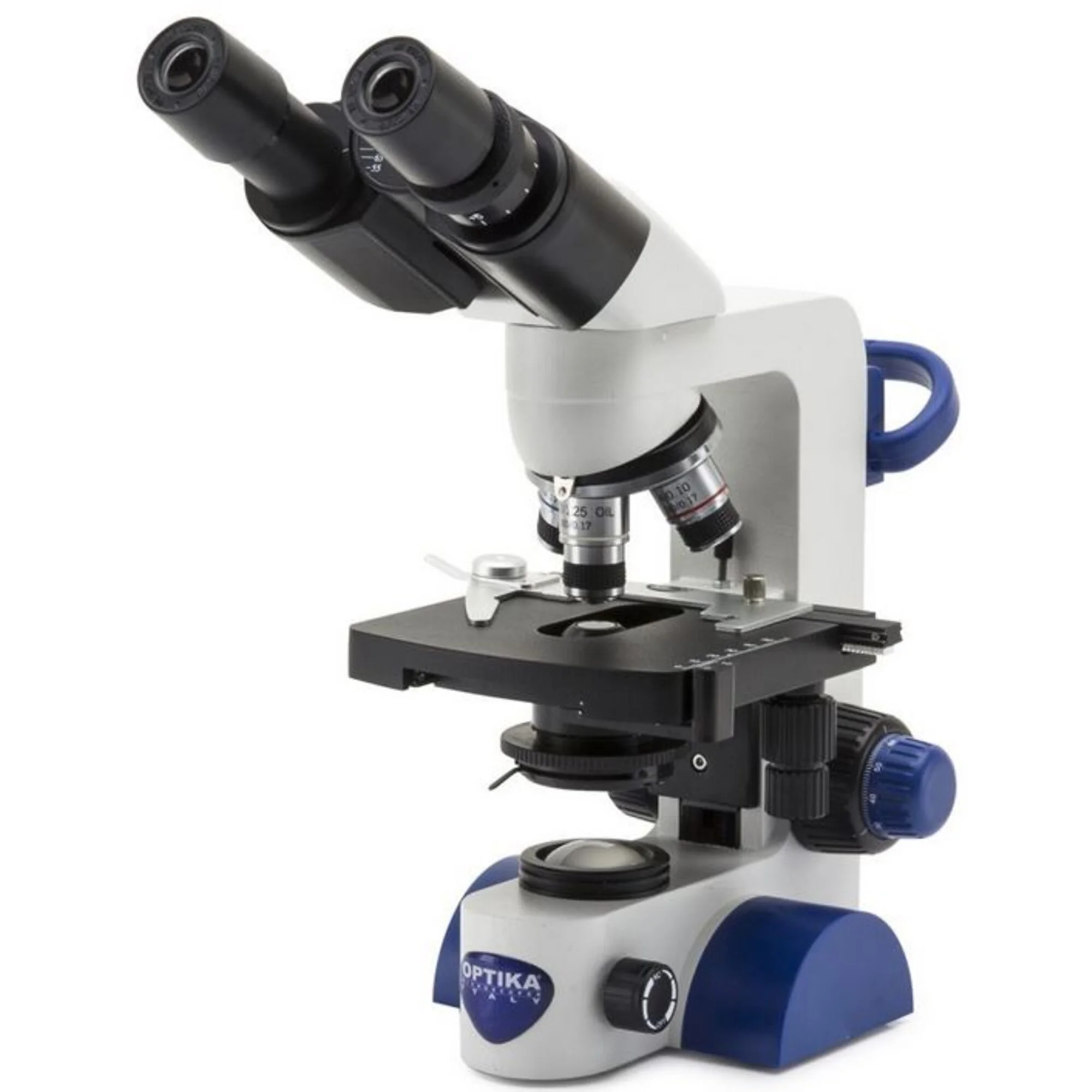 Microscope  B-69, bino, 40-1000x, LED, batterie, platine à chariot croisé