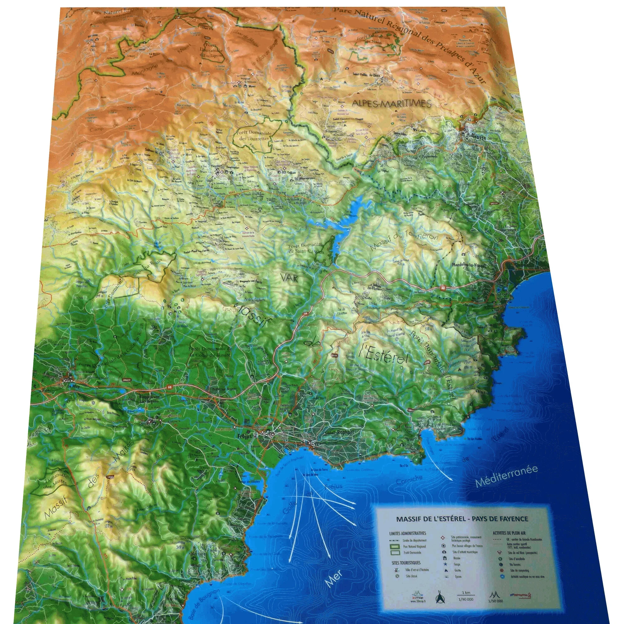Carte régionale  Massif de l'Estérel et du Pays de Fayence
