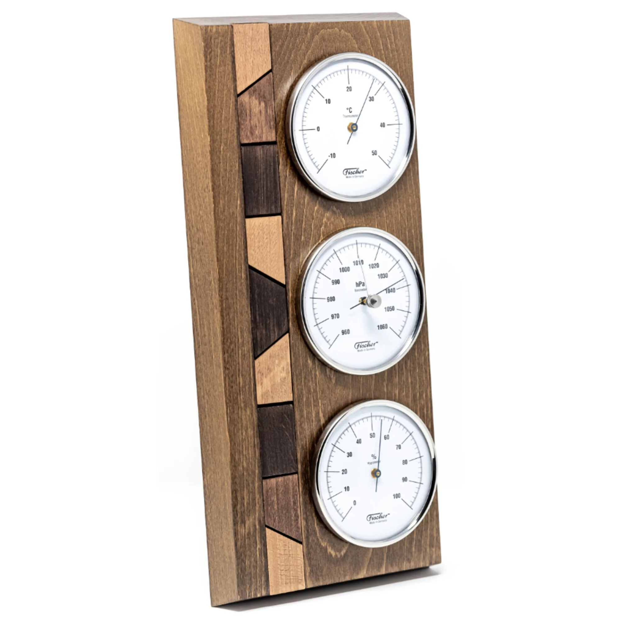 Station météo en bois véritable, chêne rustique