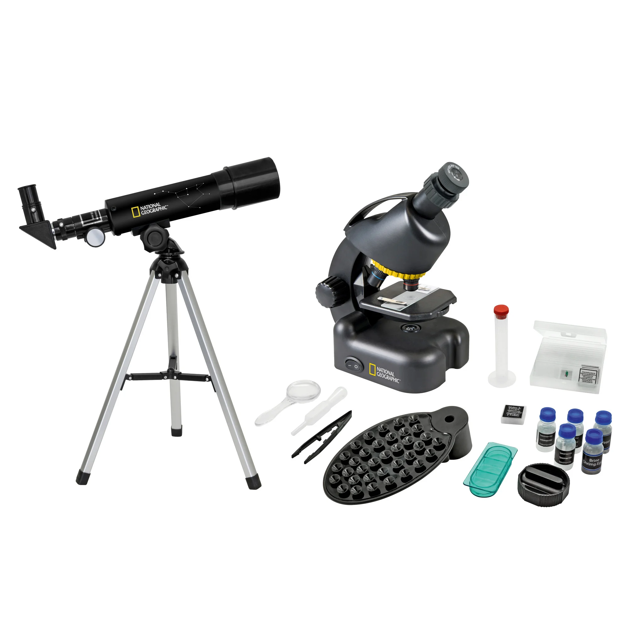 Lunette astronomique compacte + microscope avec porte-Smartphone