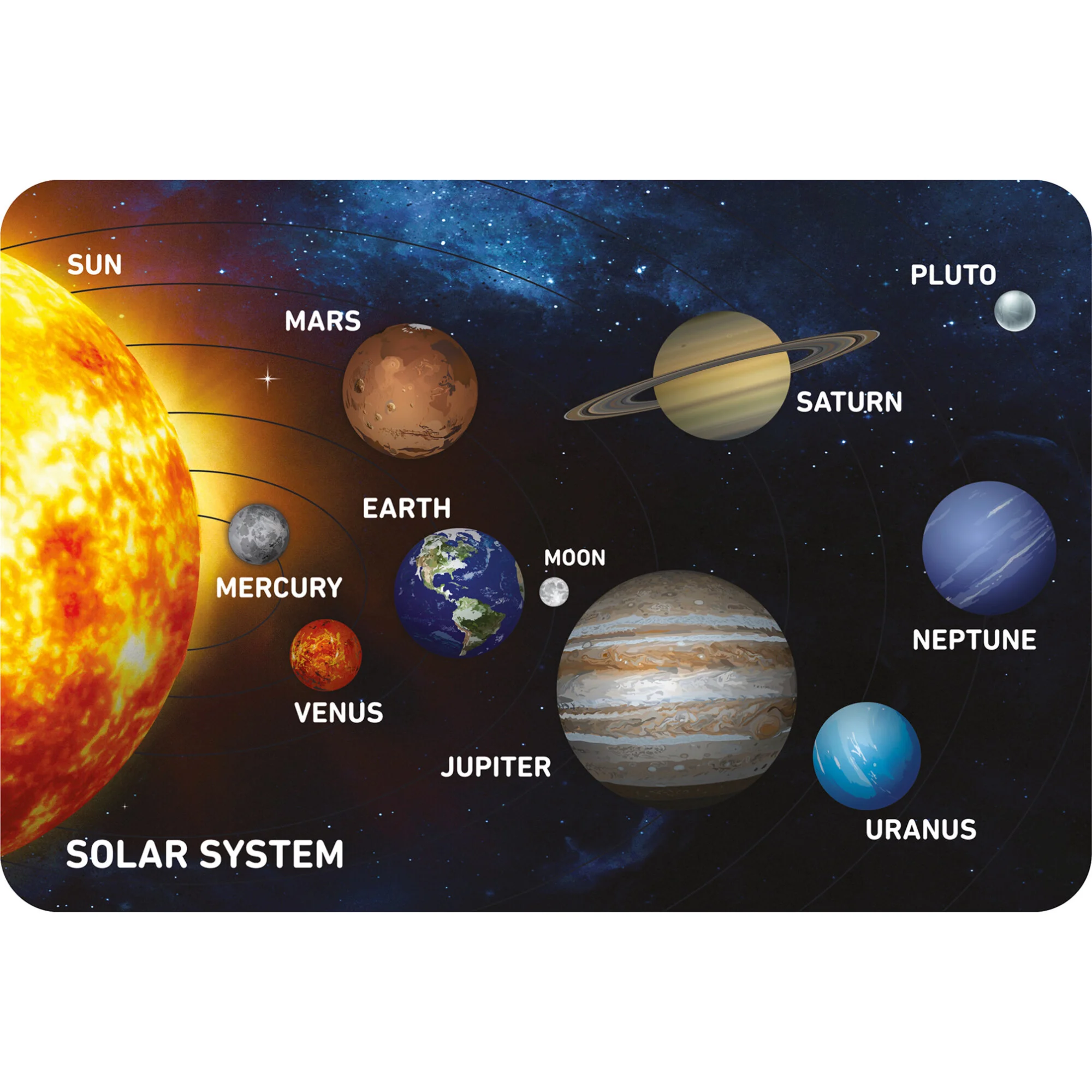 Tapis moelleux Système solaire (100x150cm)