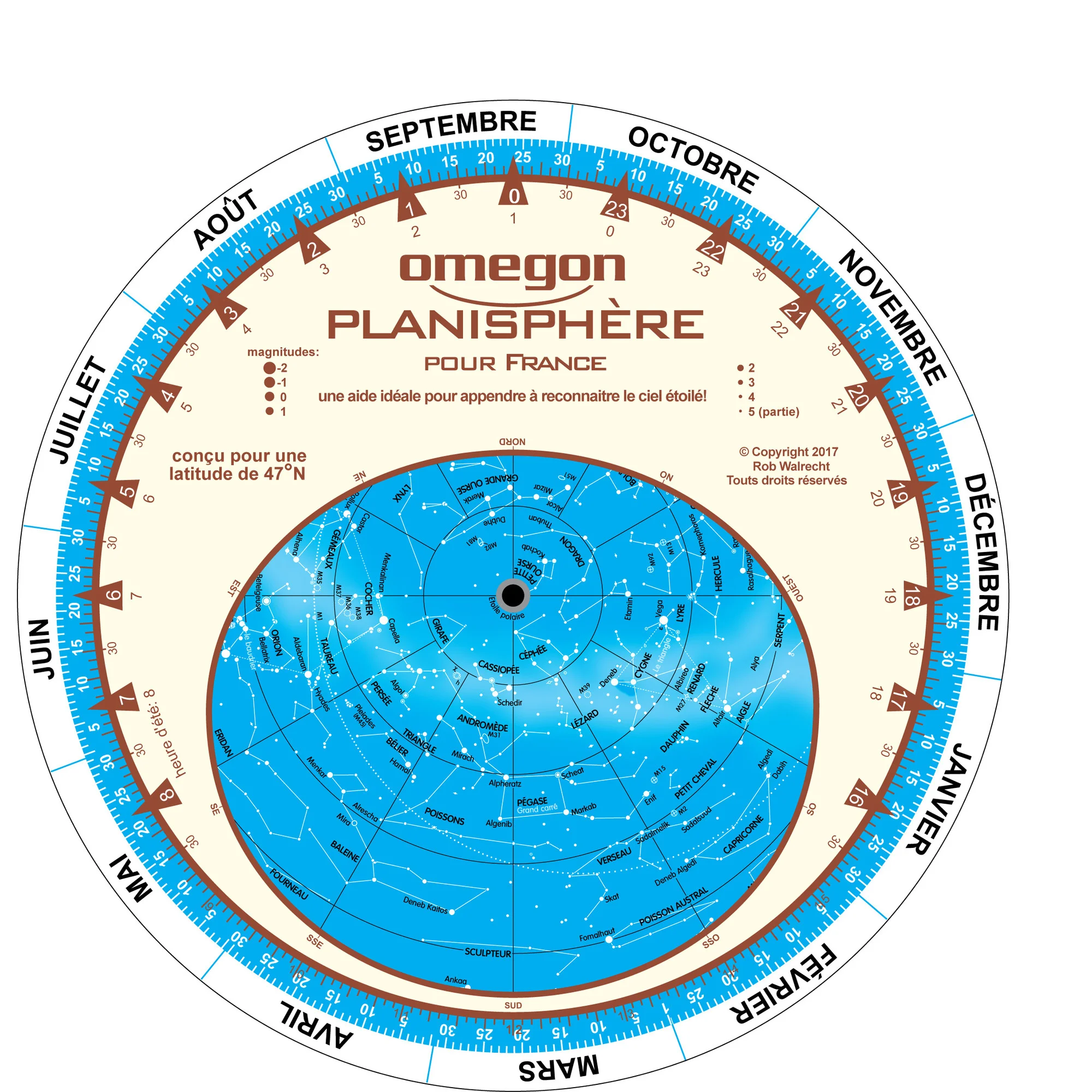 Planisphére du ciel 17,5cm / 47°