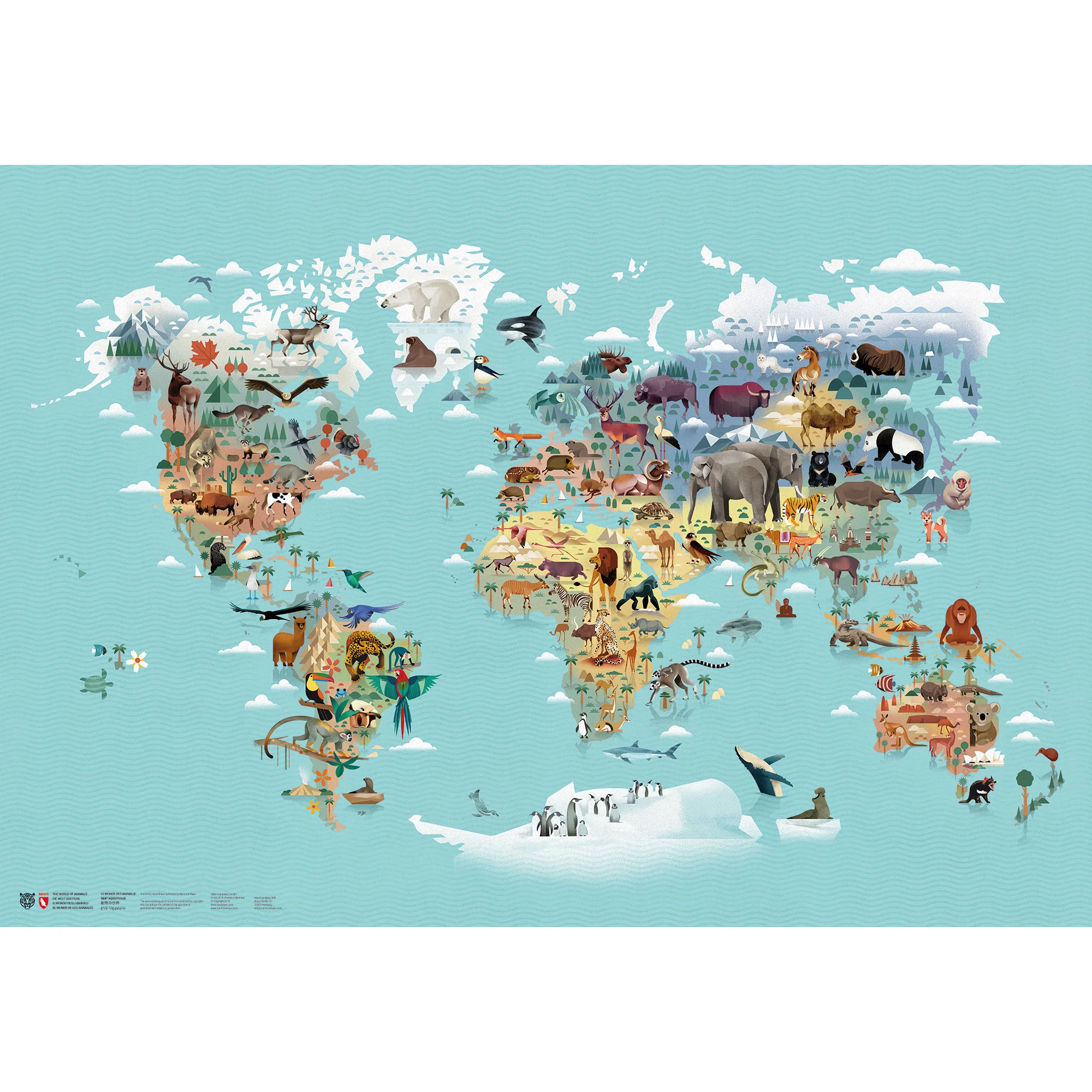 Mappemonde  Le monde des animaux