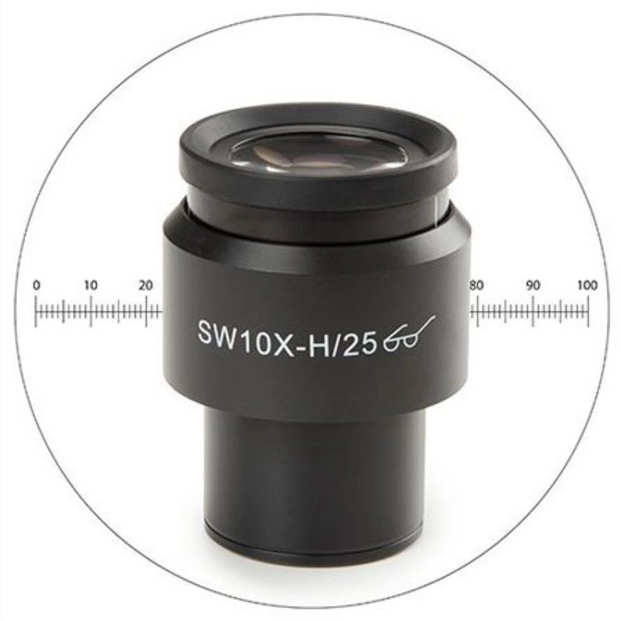 Oculaire 10x/25 mm SWF, micromètre, Ø 30 mm, DX.6010-M (Delphi-X)