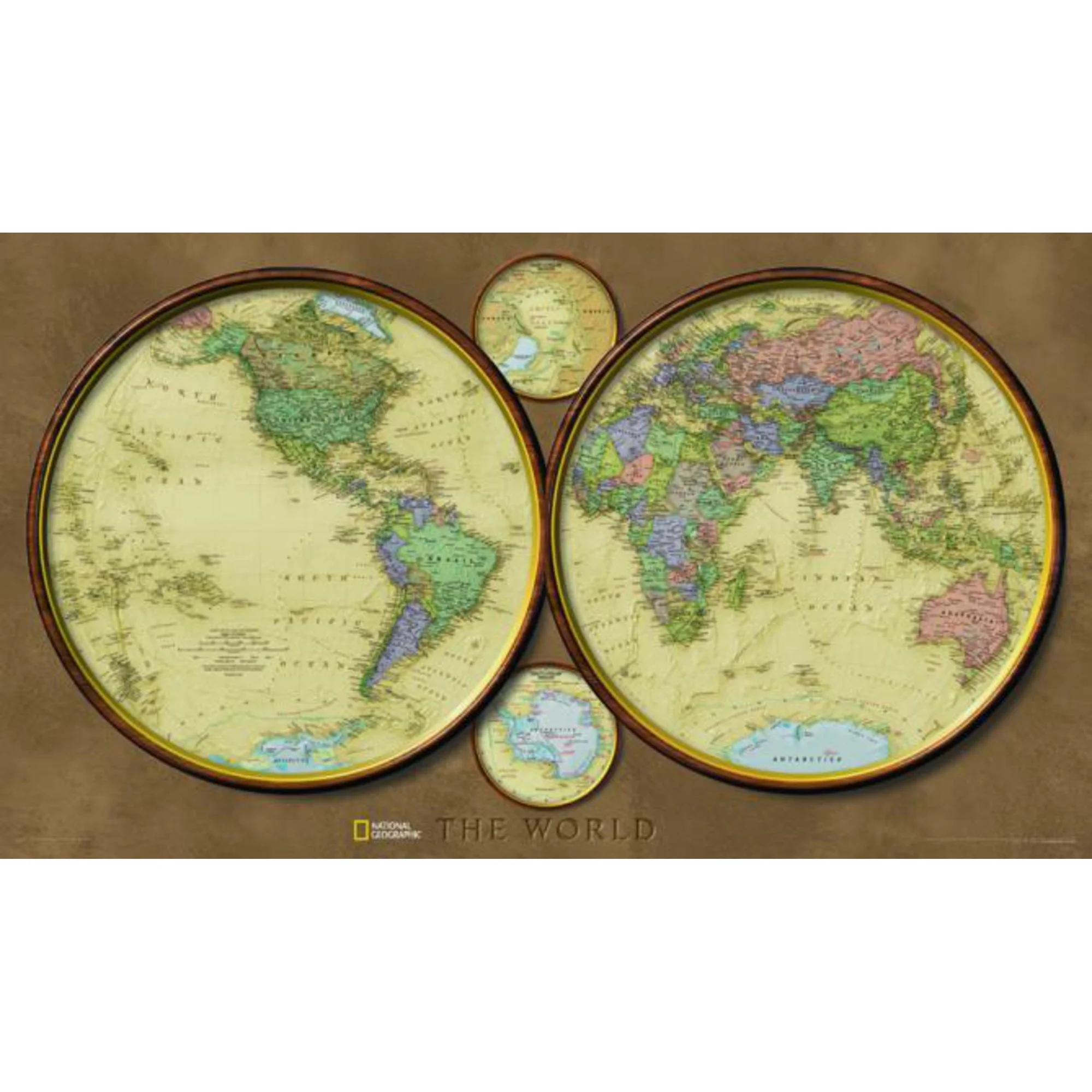 Mappemonde  Carte Explorateurs - Hémisphères terrestres