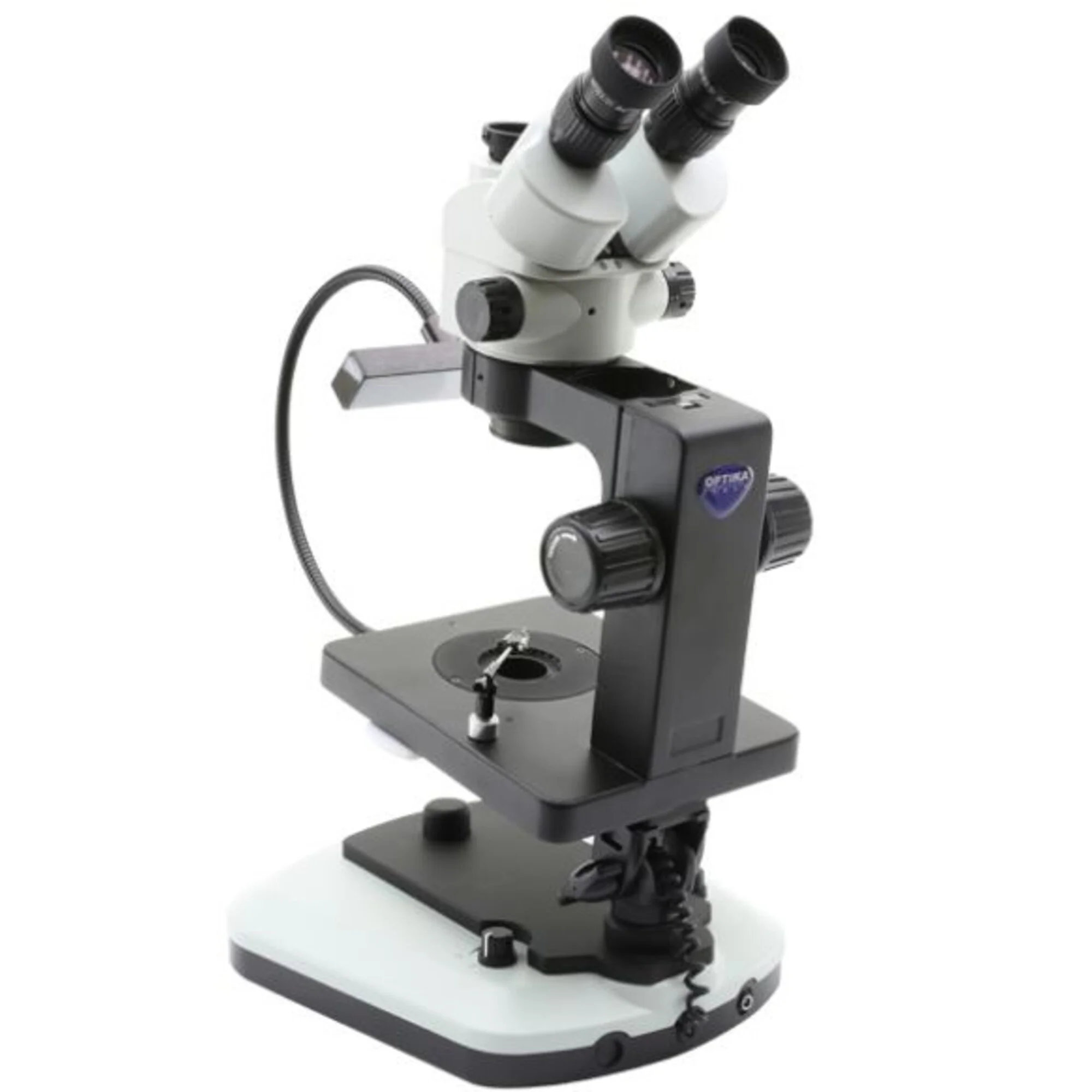 Microscope stéréo zoom  OPTIGEM-20 trino, BF, DF, Greenough, w.d. 100mm, 10x/21mm, 0,7x-4.5x
