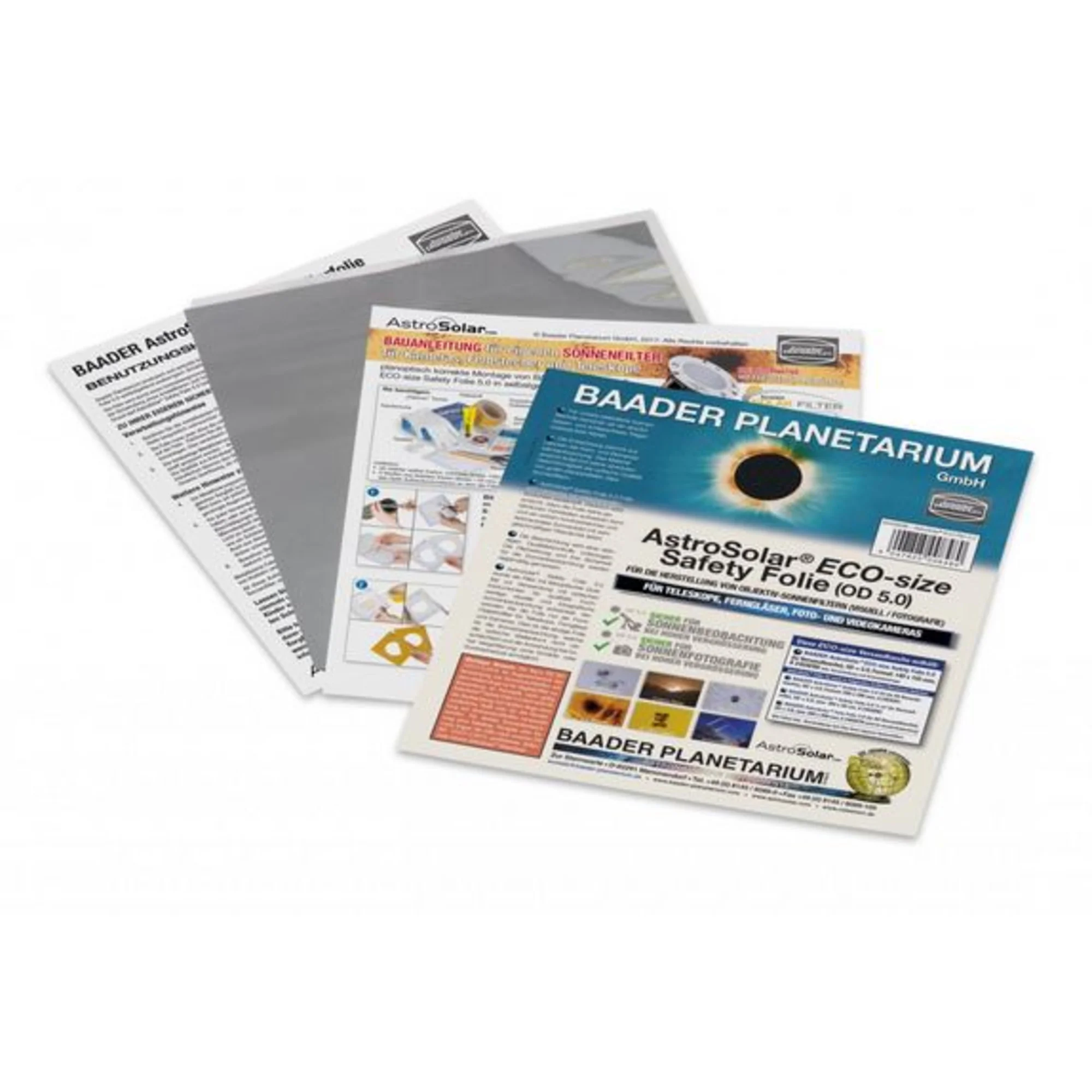 Feuille de filtre solaire AstroSolar® ECO-size OD 5.0 140x155mm