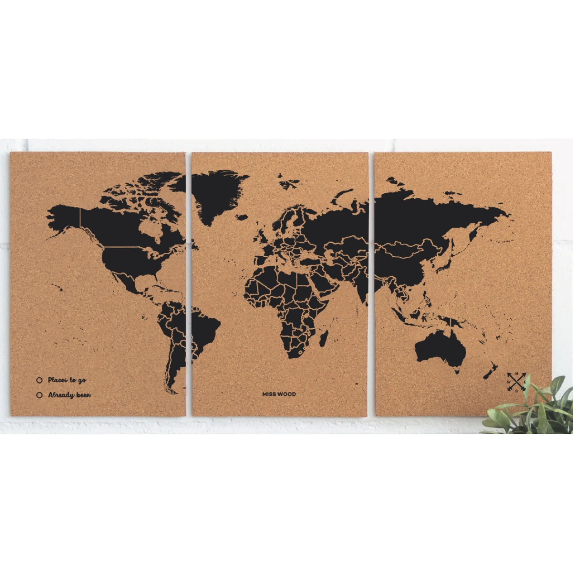 Mappemonde  Puzzle Map M - Noir