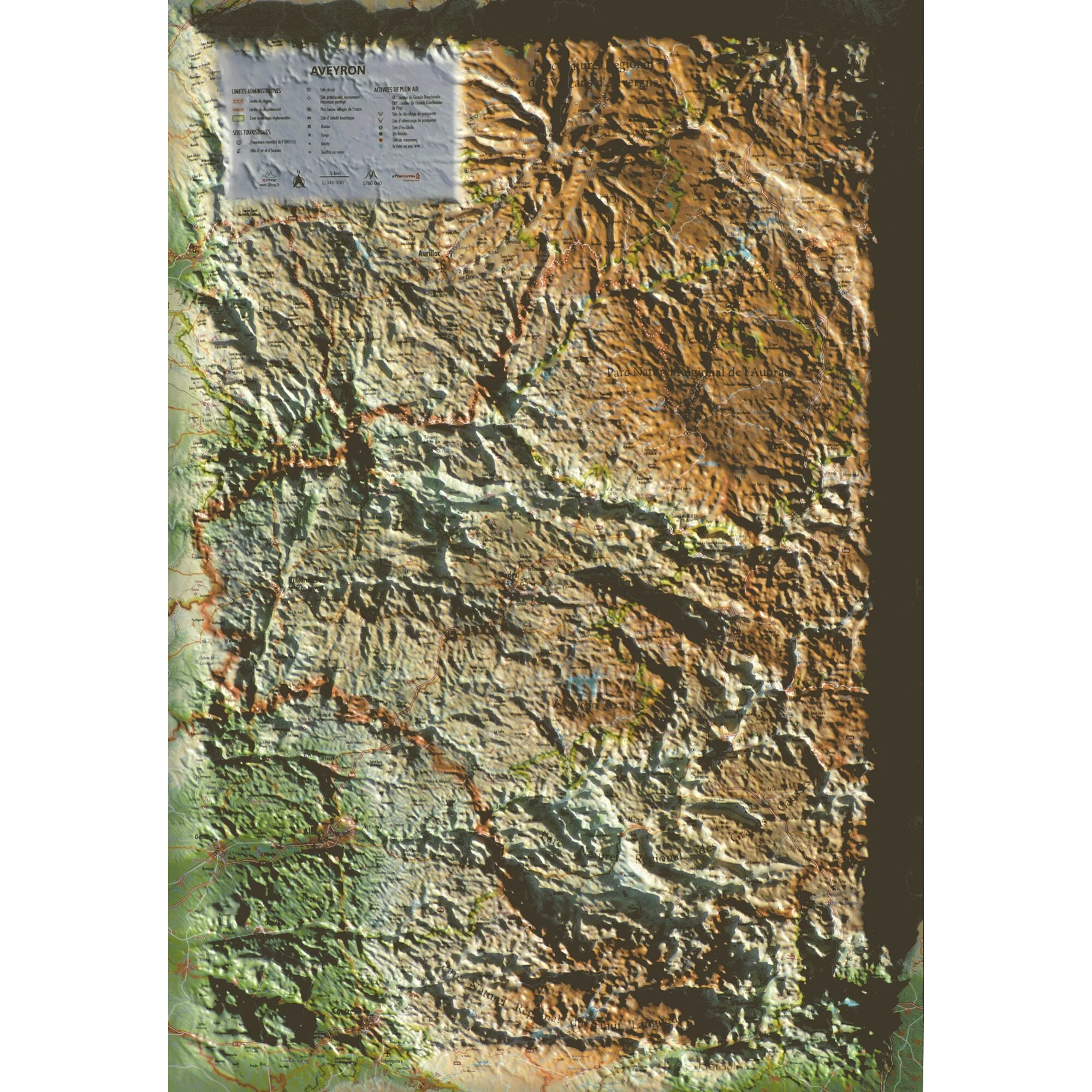 Carte régionale  Aveyron
