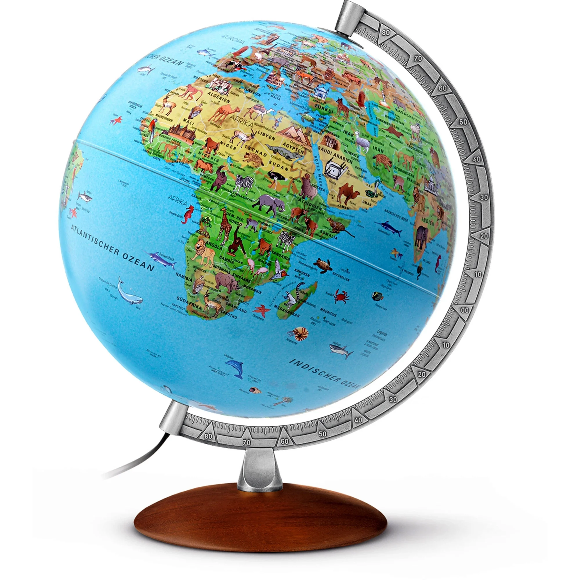 Globe Enfant argent 30cm (Français)