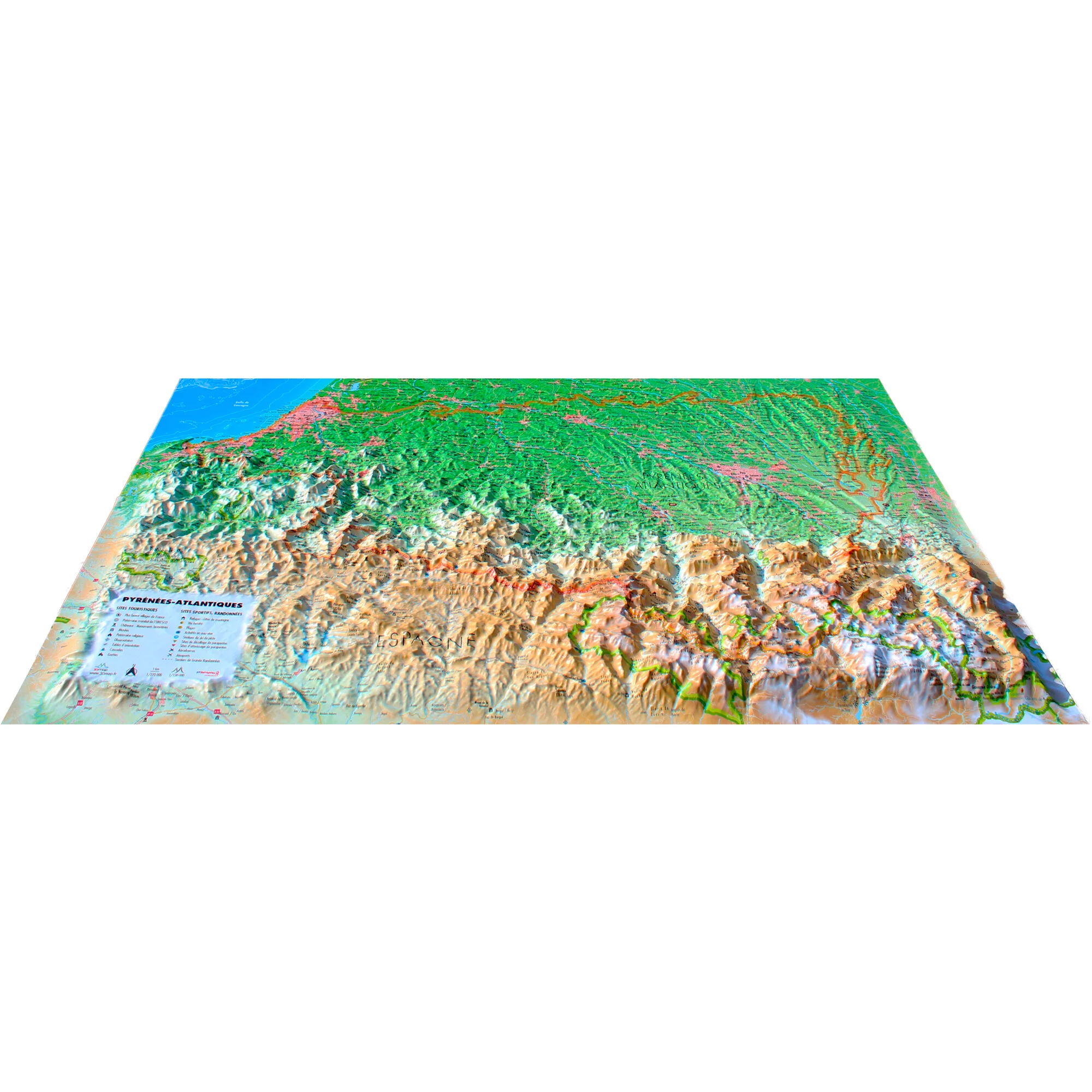 Carte régionale  Pyrénées-Atlantiques (61cm x 41cm)