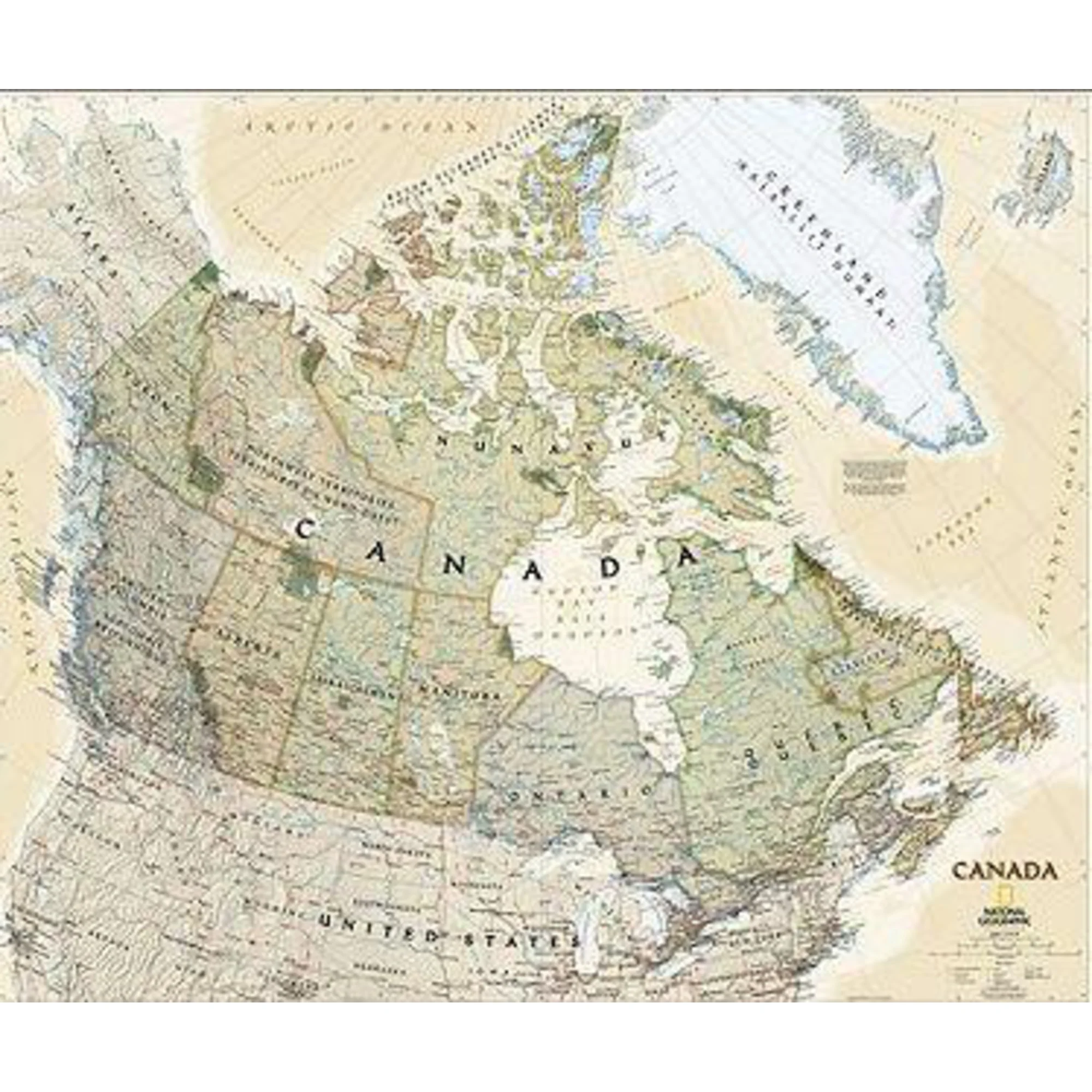 - Carte antique du Canada, laminée
