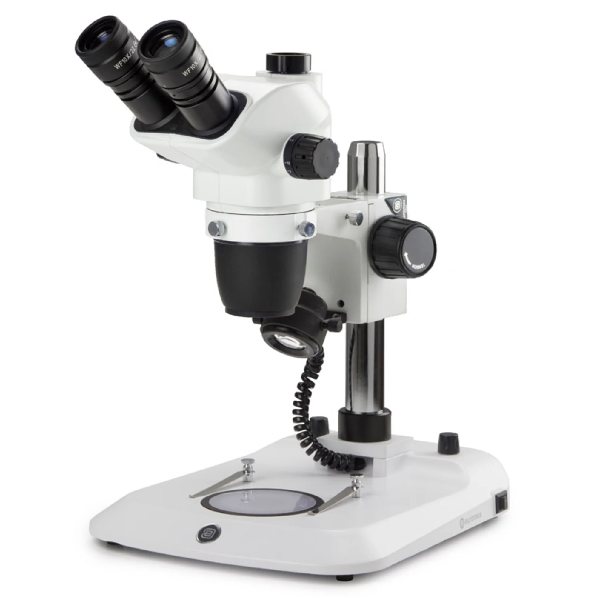Microscope stéréo zoom  NZ.1903-P, 6.7-45x, Colonne,  Lumière transmise et réfléchie, trino