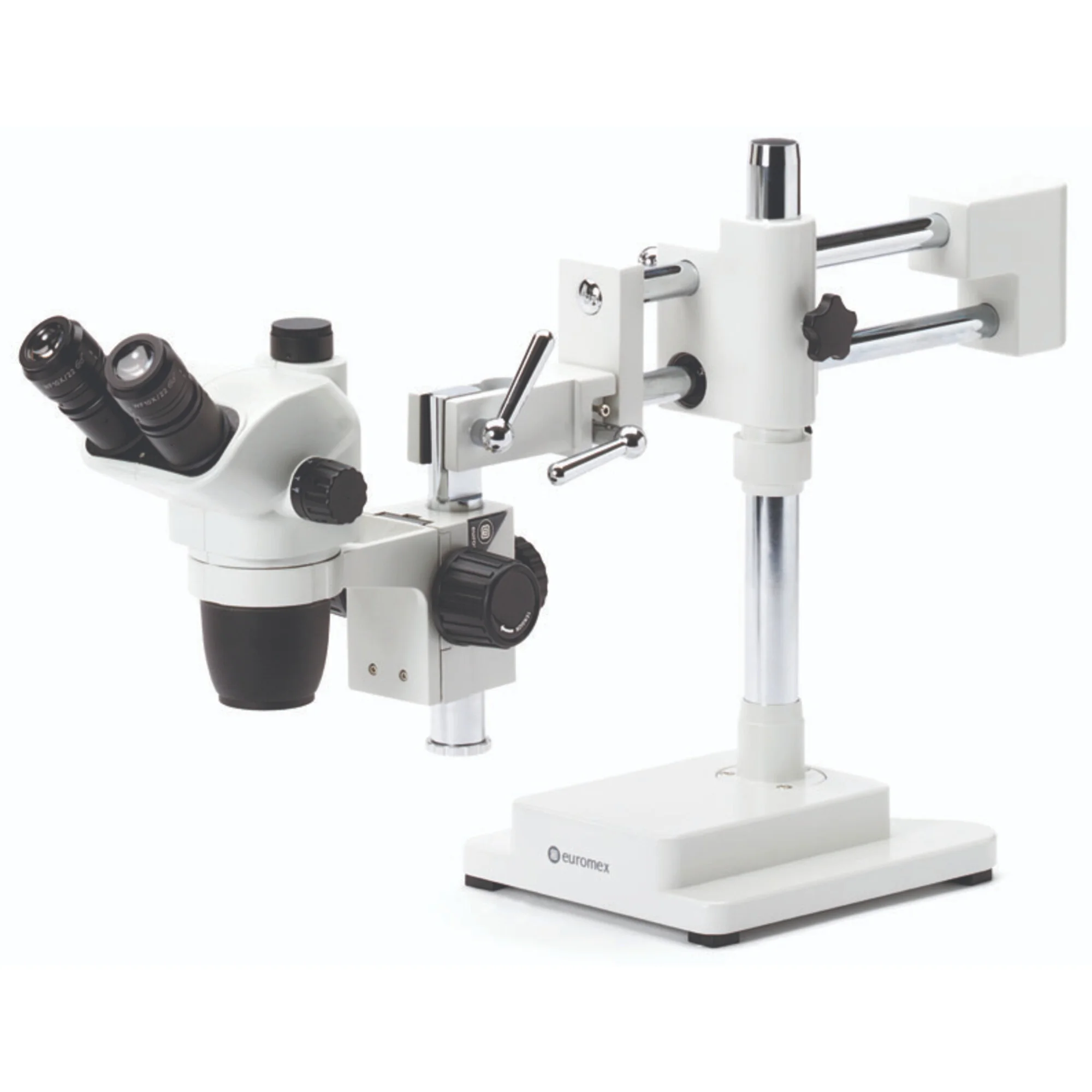 Microscope stéréo zoom  NZ.1903-B, 6.7-45x, double bras, plaque de base, trino