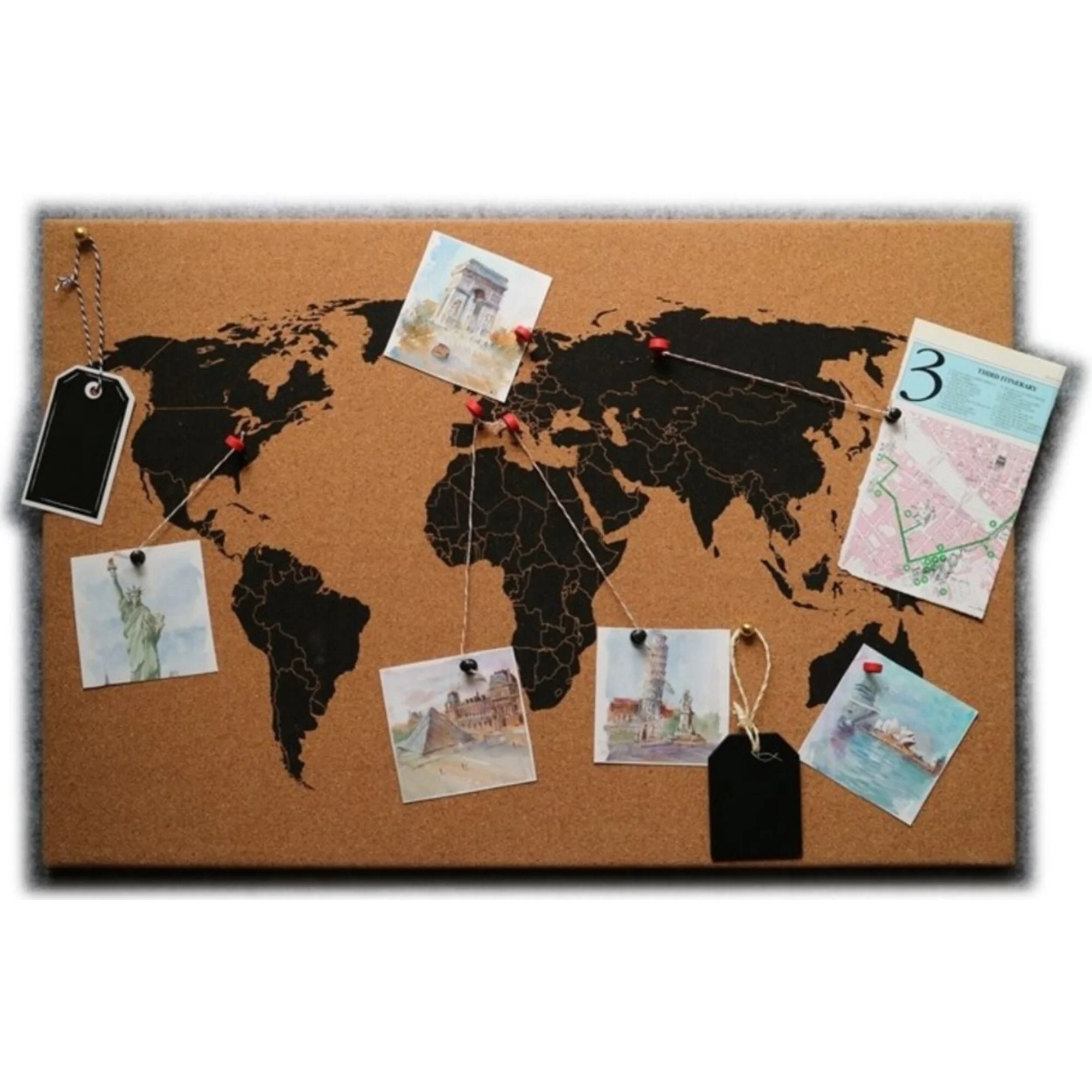 Mappemonde sur tableau d'affichage