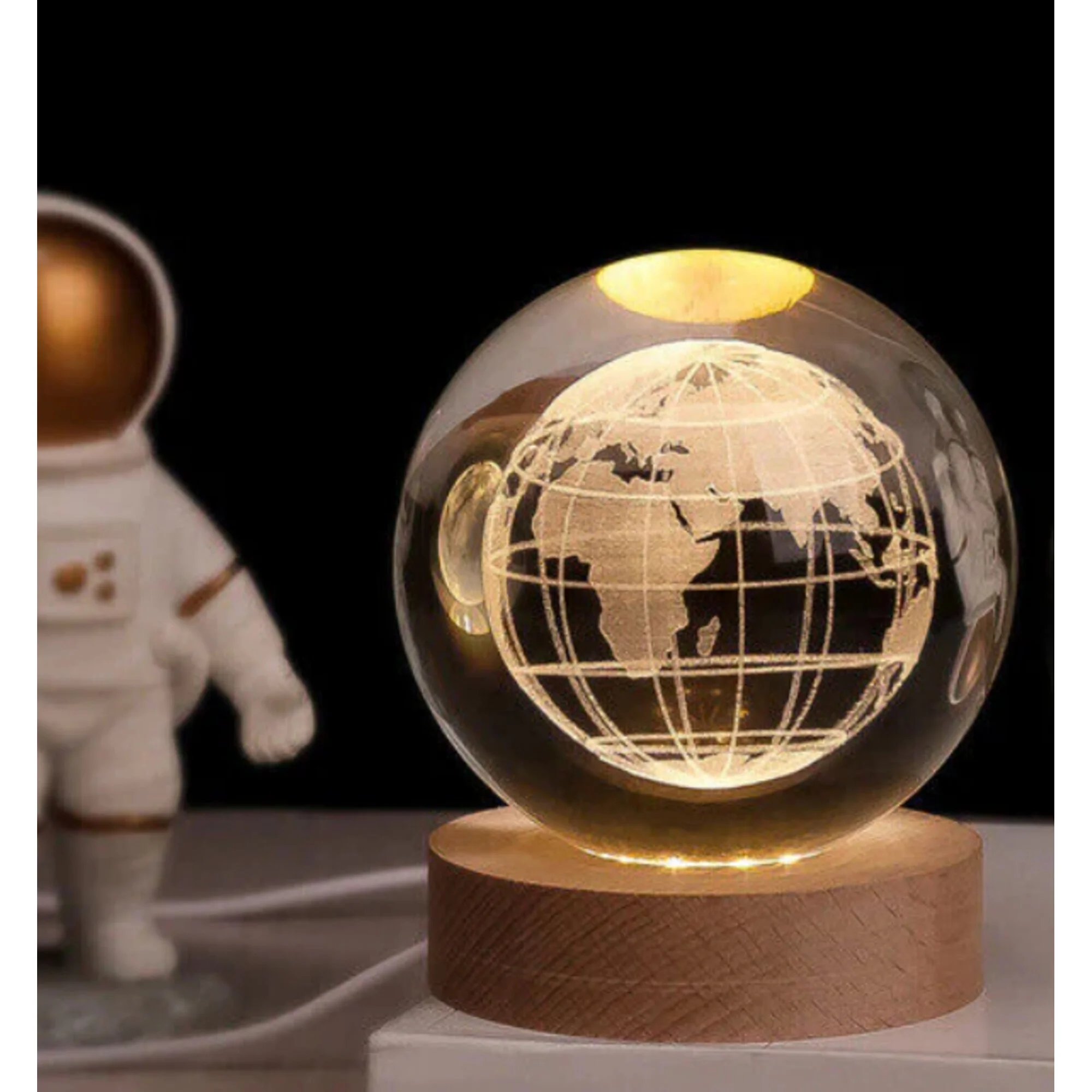 Sphère de cristal lumineuse Terre