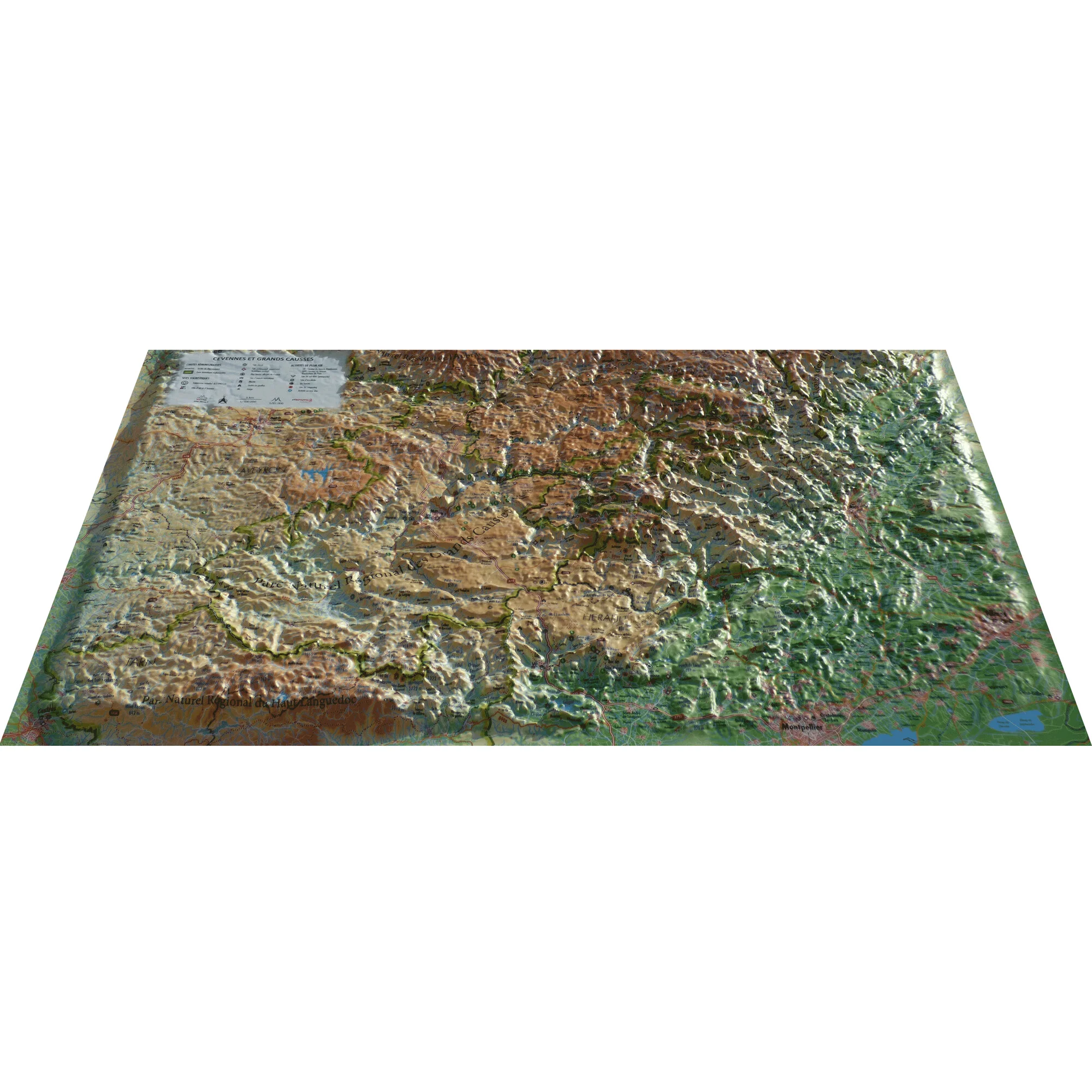 Carte régionale  Cévennes et Grands Causses