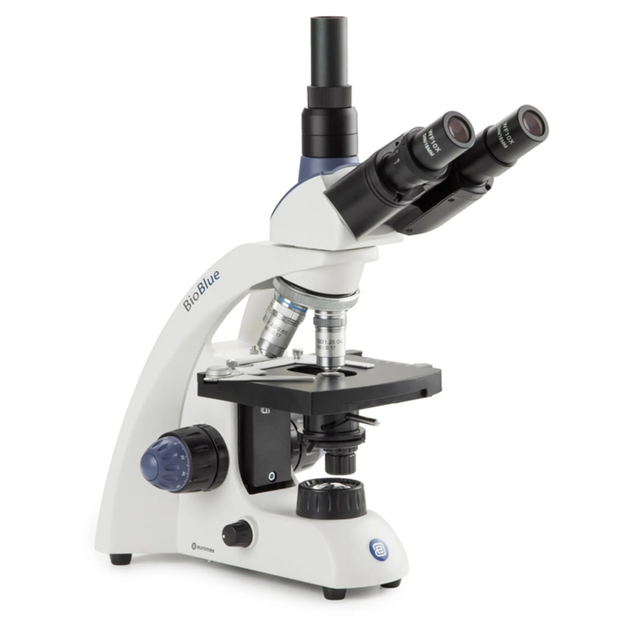 Microscope  BioBlue, BB.4253, trino, DIN, semiplan, 40x-1000x, 10x/18, NeoLED, 1W