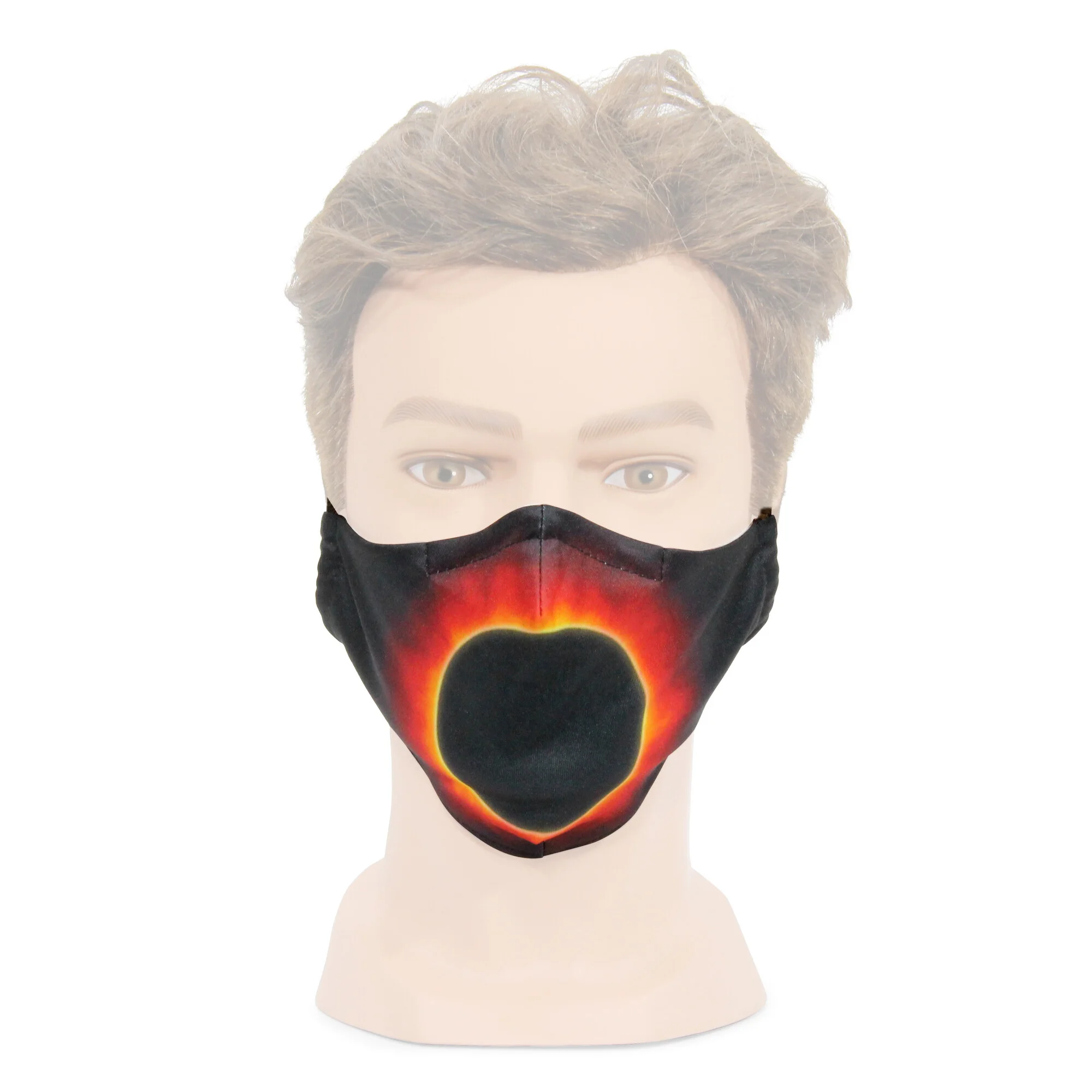 Masque facial avec motif astronomique Couronne solaire 1 pièce