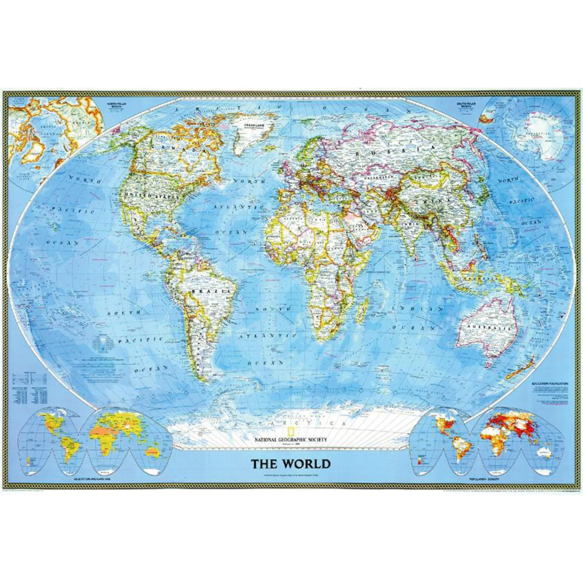Mappemonde  Carte mondiale politique classique grandement
