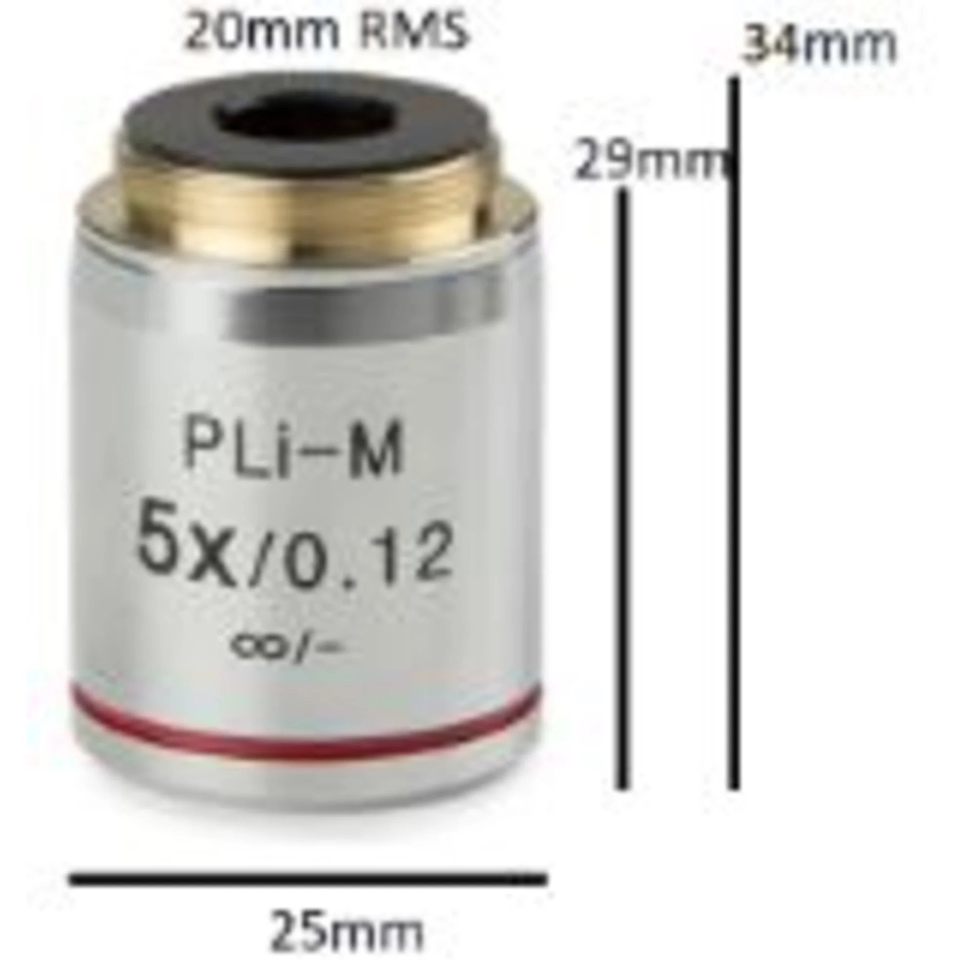 Objectif IS.8105, plan PL 5x/0,12, w.d. 15,5 mm, infinity, verre de couverture - (bScope)