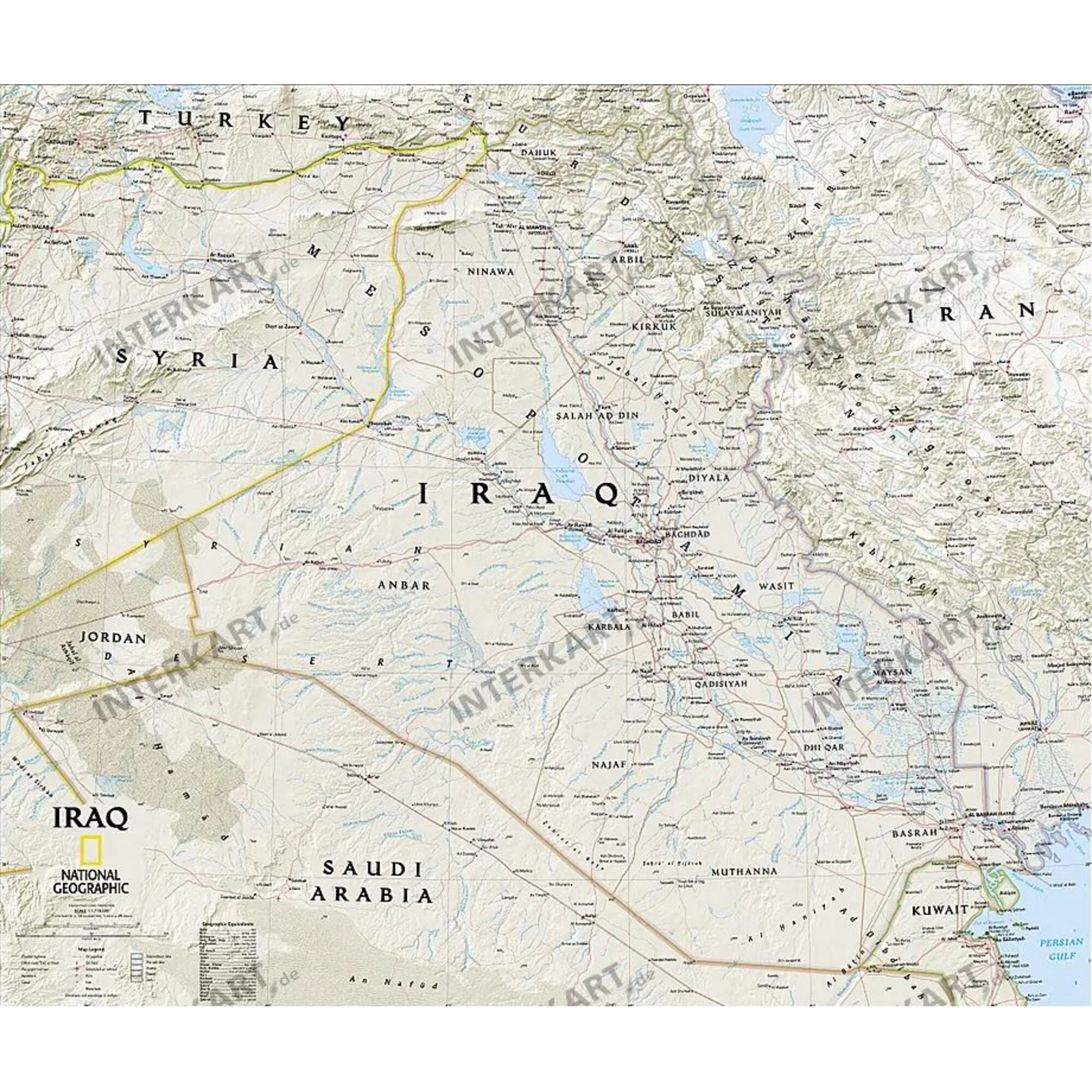 Carte de l'Irak