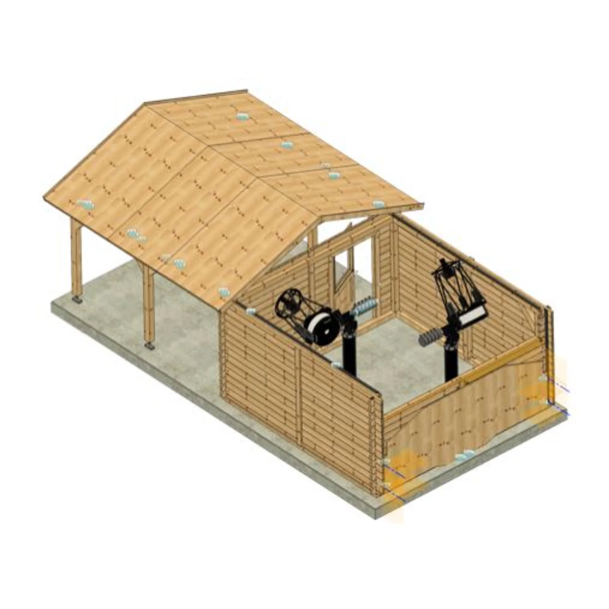 Observatoire GreenLine Mega avec toit coulissant et protection du bois