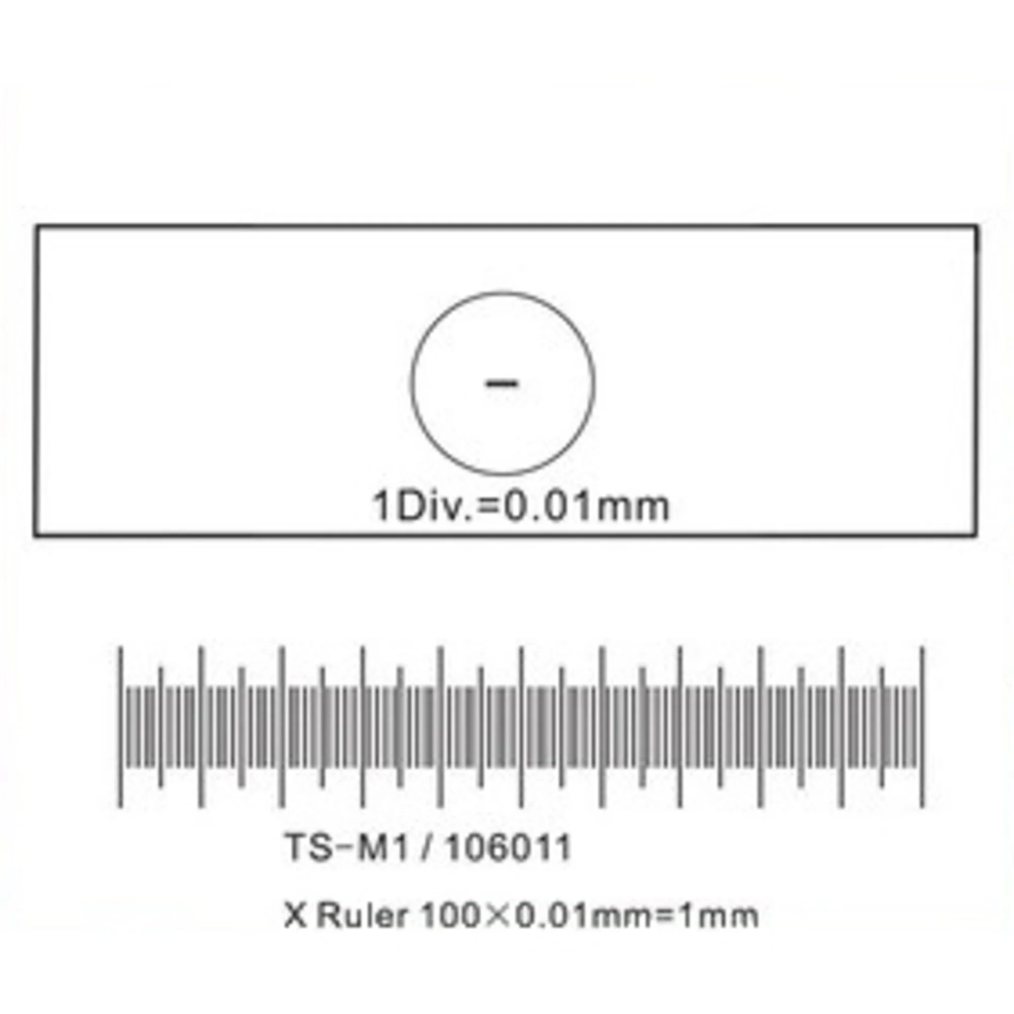 Micromètre-objet, Lignes (X) 1mm/100 Div.x0.01mm