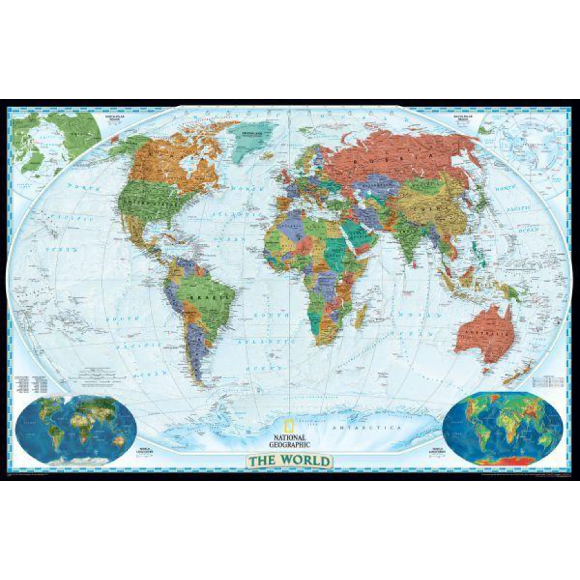 Mappemonde  La carte mondiale décorative stratifie politiquement