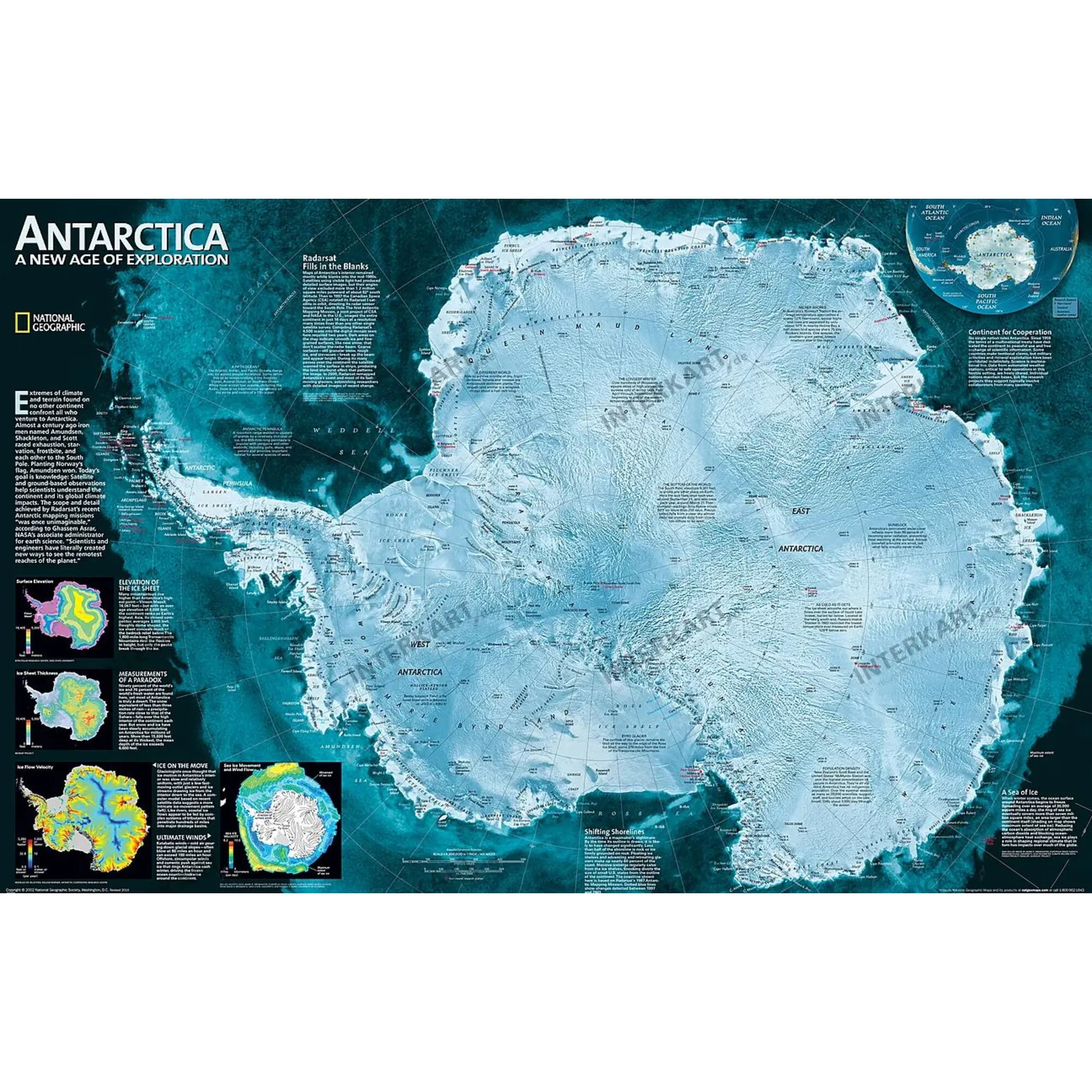 Carte de continent Antarctique